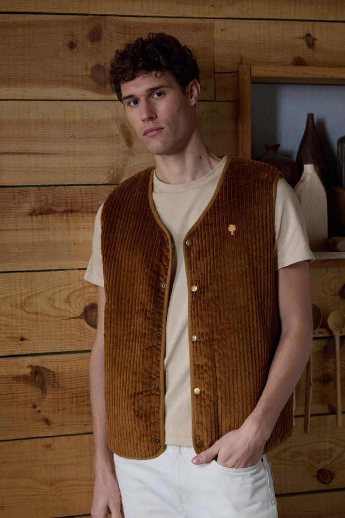 faguo veste sans manches réversible esterel marron (2)