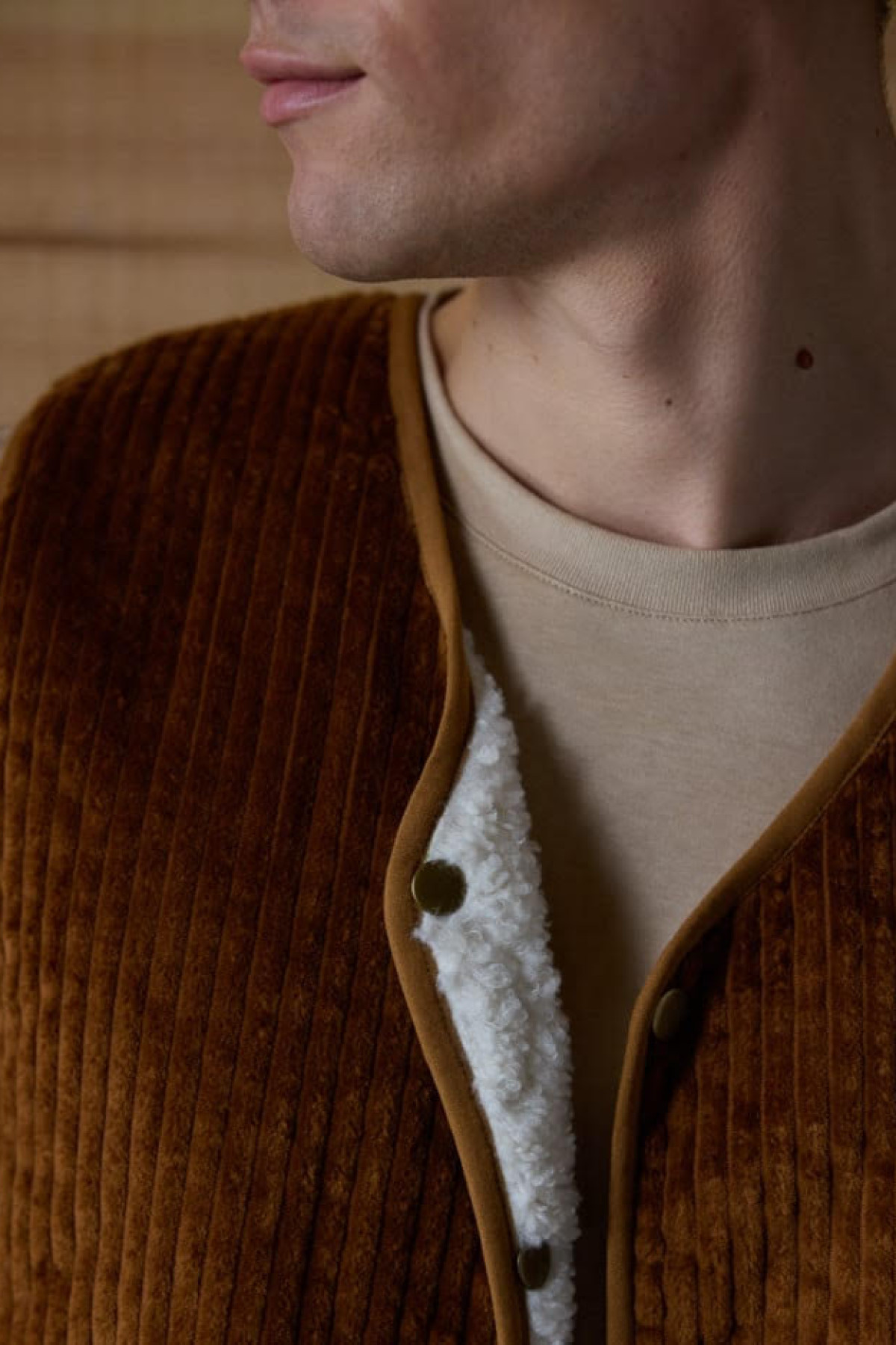 faguo veste sans manches réversible esterel marron (3)