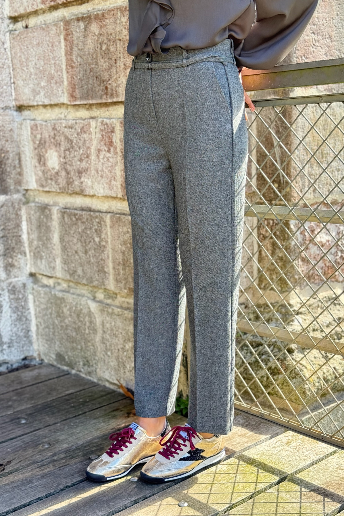 pantalon tailleur b young gris chiné ETONA 8155 (4)
