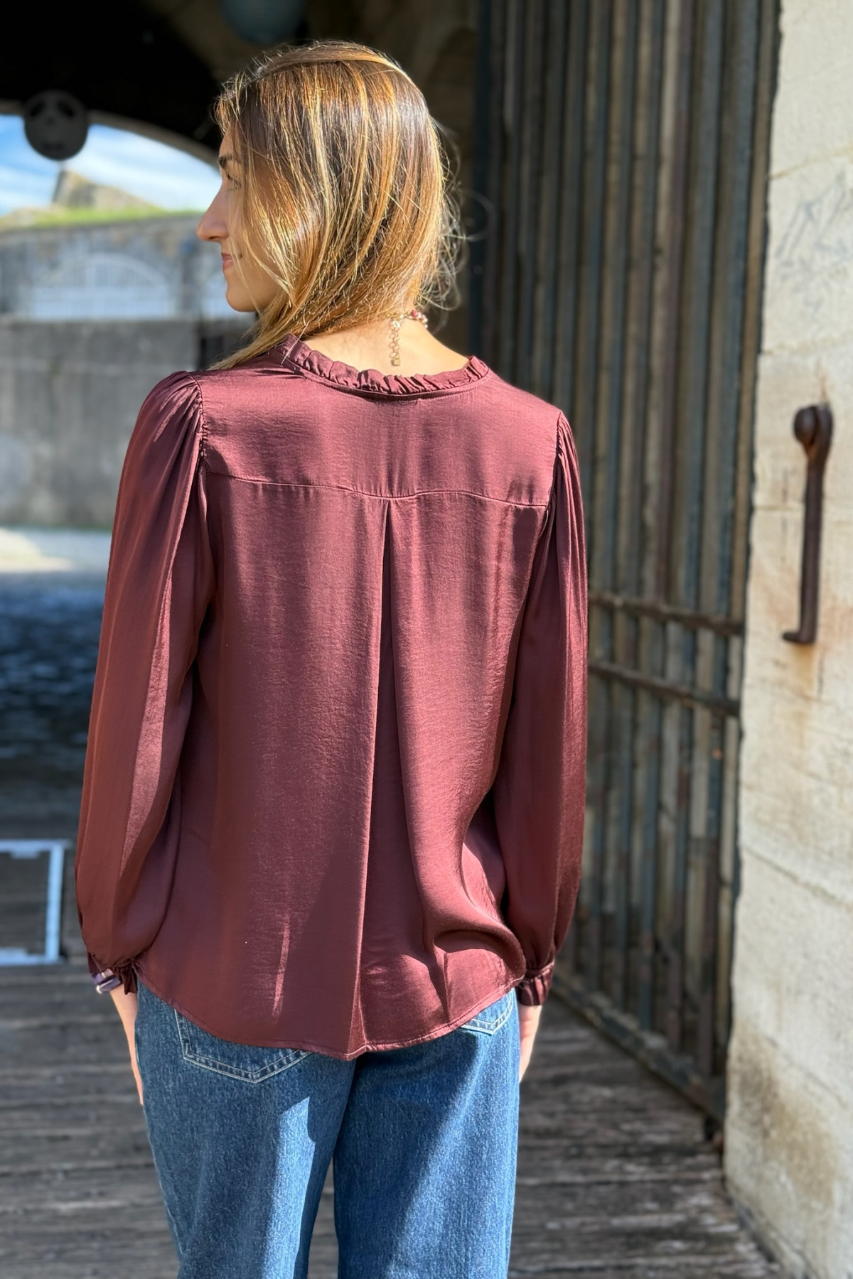 blouse pako litho satinée rouge bordeaux 4010 (4)