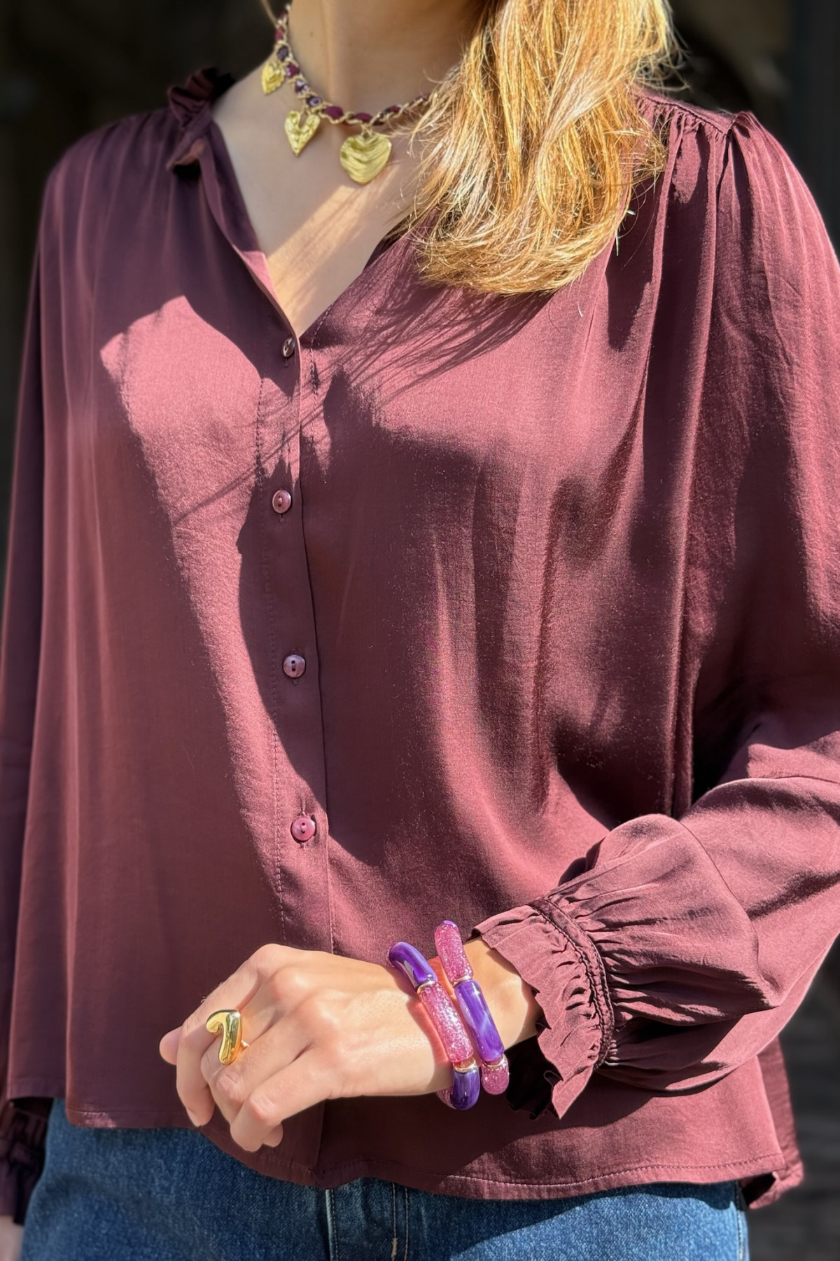 blouse pako litho satinée rouge bordeaux 4010 (5)