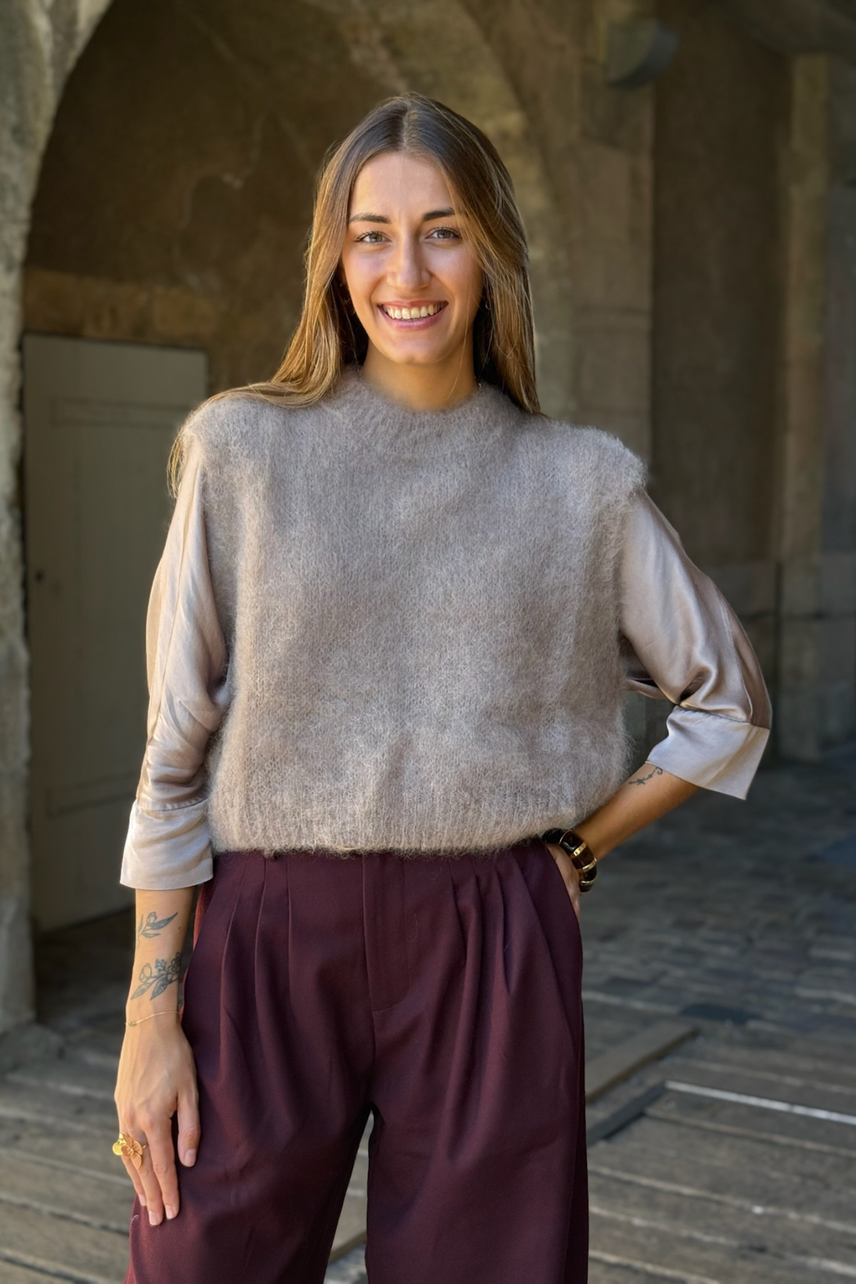 pull sans manches en mohair intuition taupe (1)