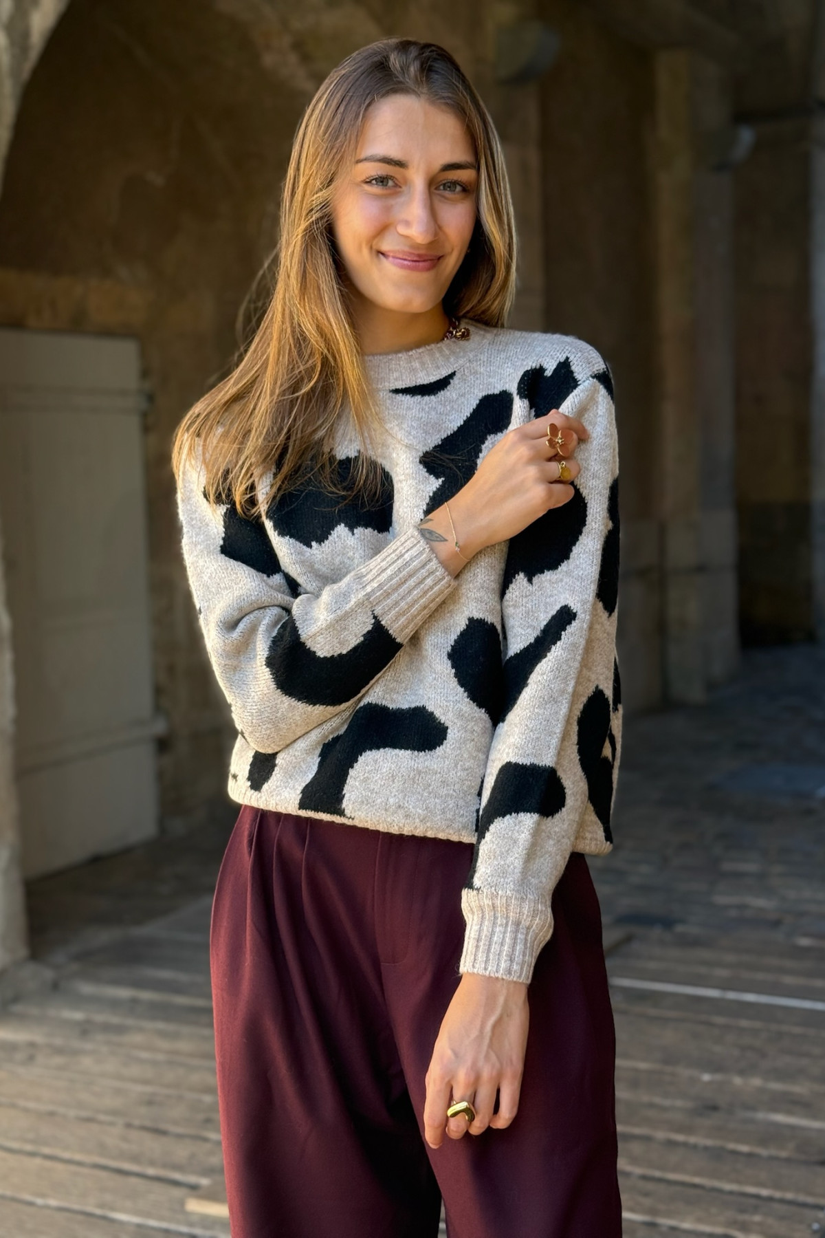 pull b ypung minyax beige et noir 7132  (2)