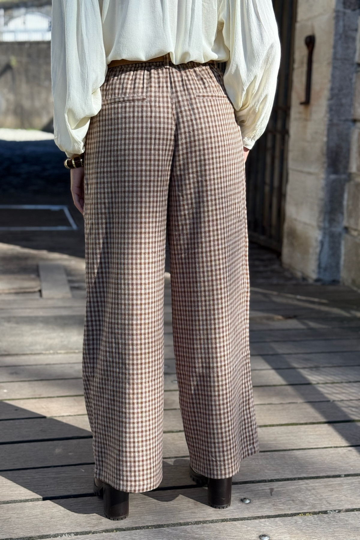 pantalon a carreaux the korner 1022 coupe large a pince (4)