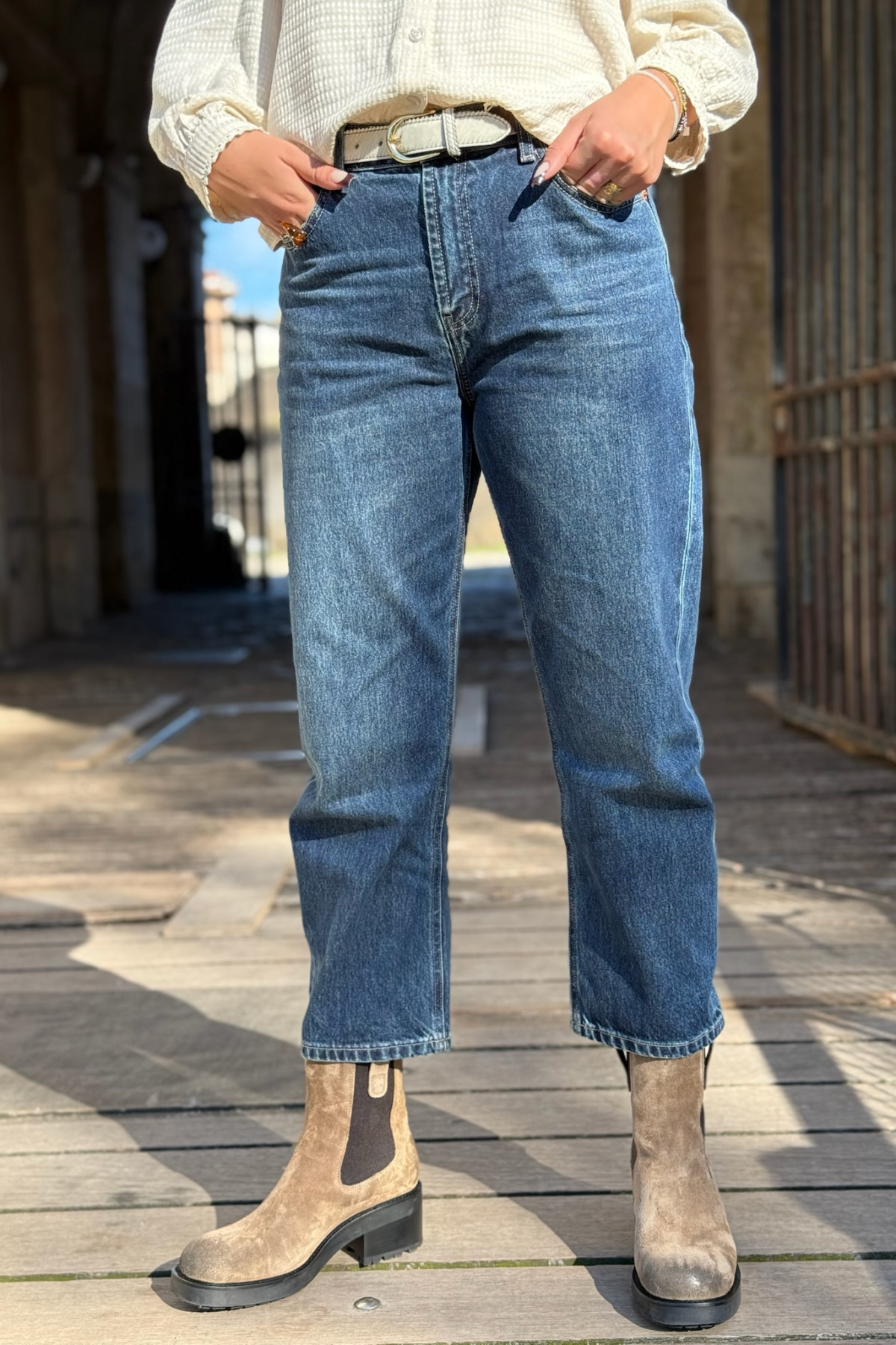 pantalon barrell oraije bleu coupe ballon  (1)
