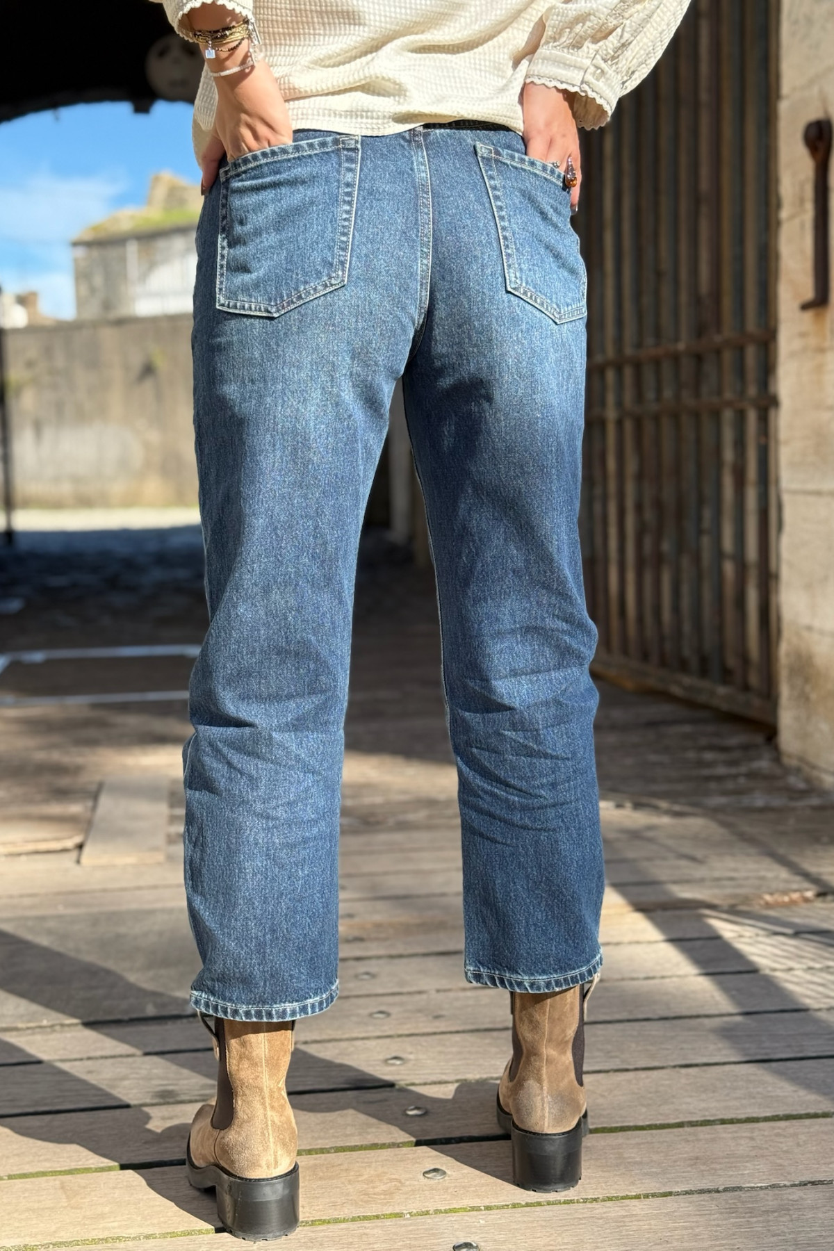 pantalon barrell oraije bleu coupe ballon  (3)