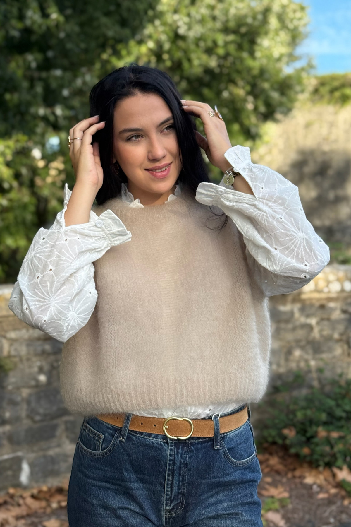 pull sans manches beige 210 mohair (1)