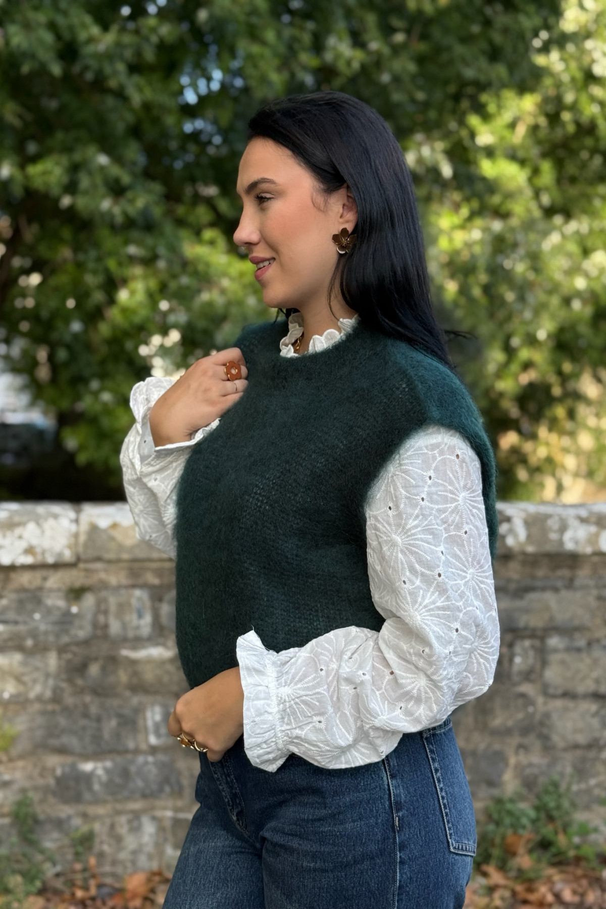 pull sans manches mohair vert sapin 210 (2)