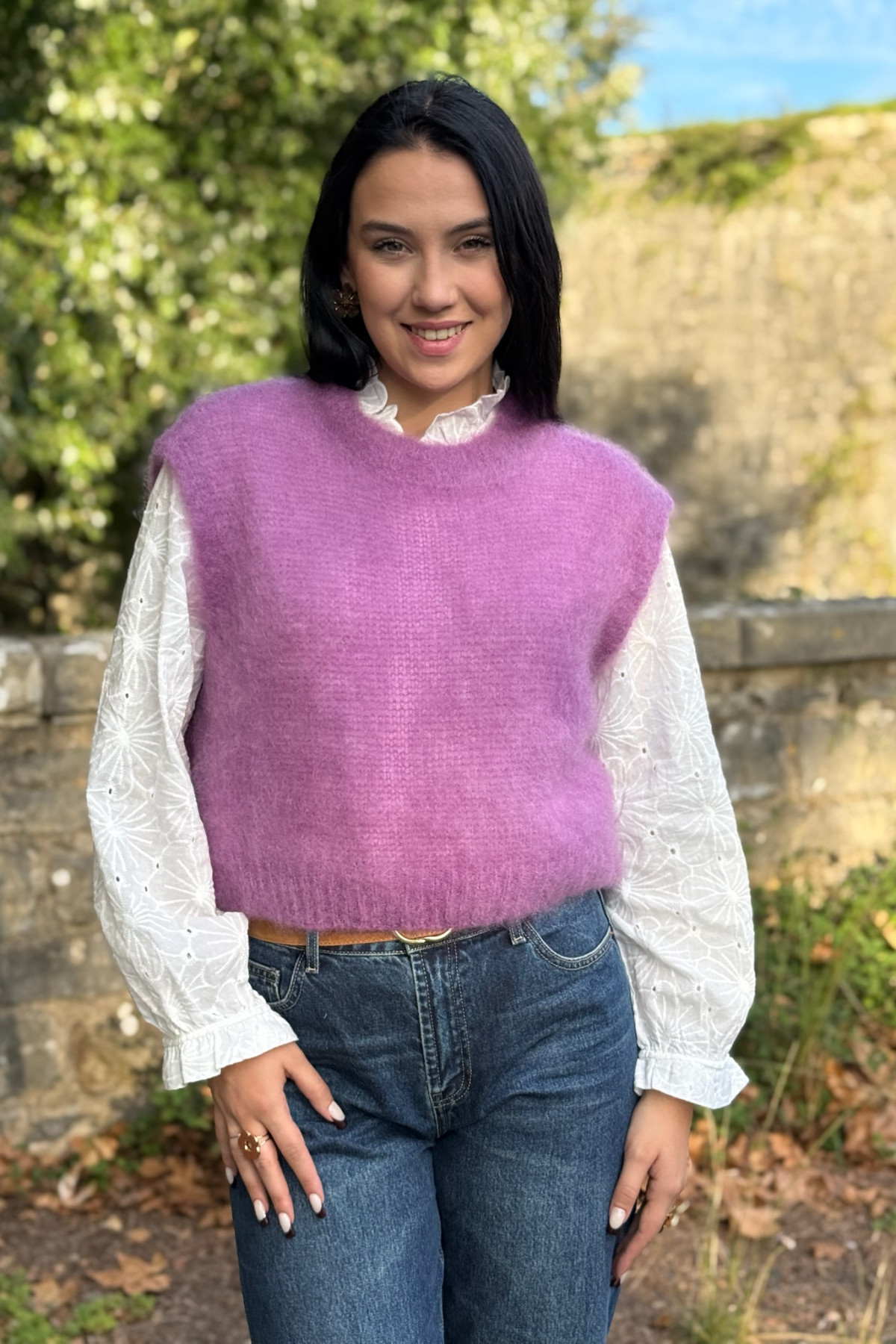 pull sans manches mohair violet pastel 210 (2)