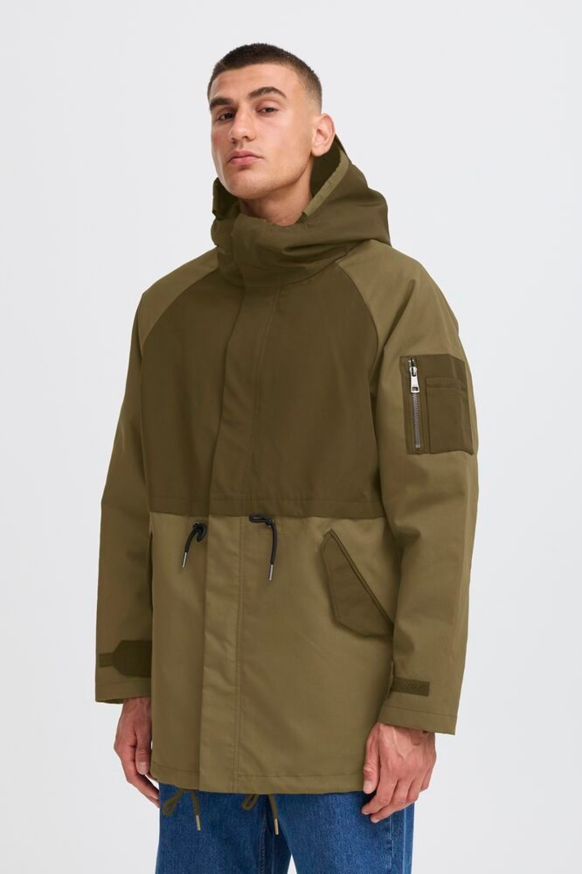 solid veste parka imperméable rayne vert kaki (1)