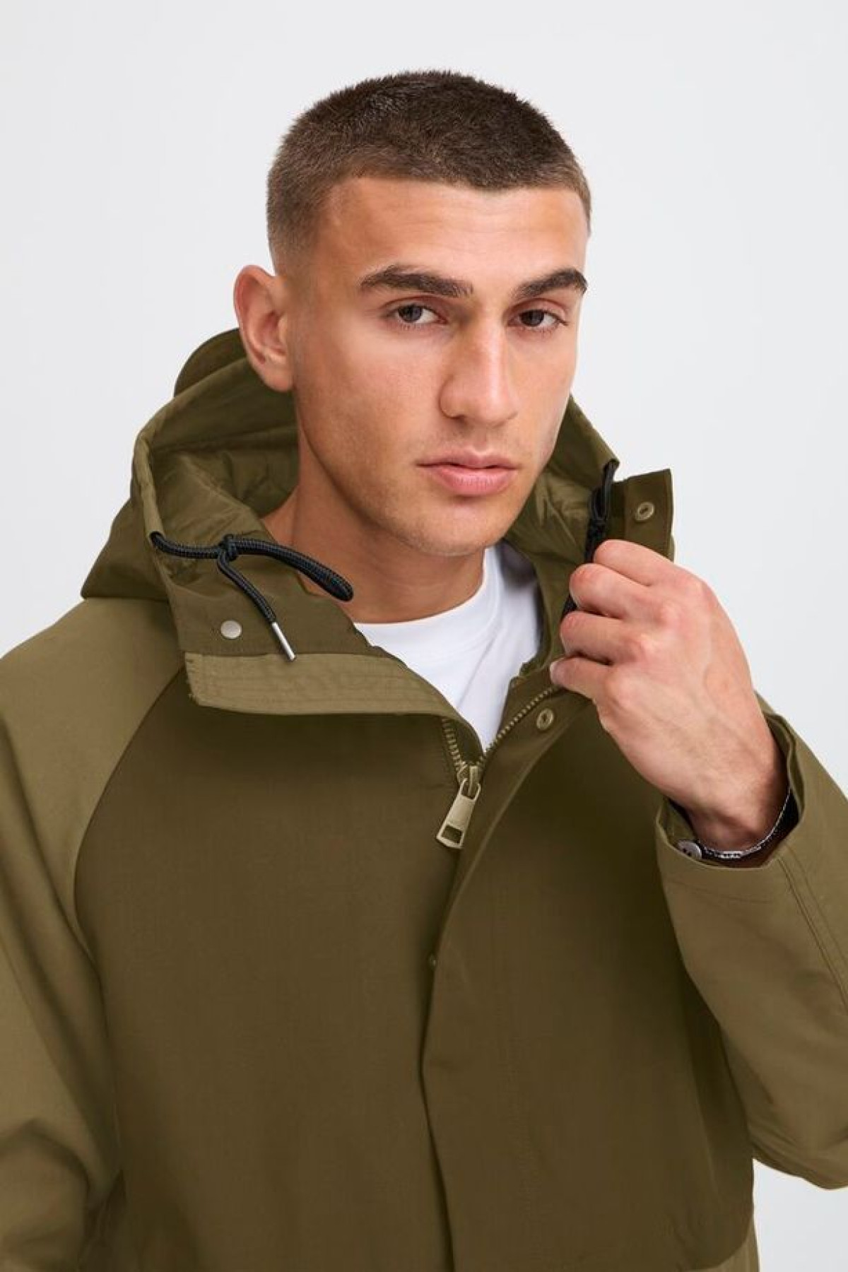 solid veste parka imperméable rayne vert kaki (4)