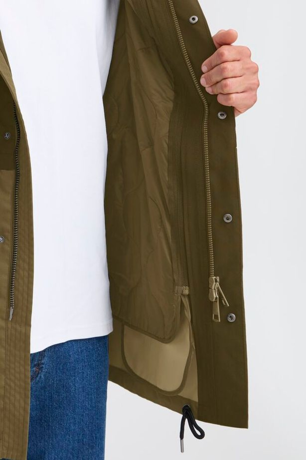 solid veste parka imperméable rayne vert kaki (5)