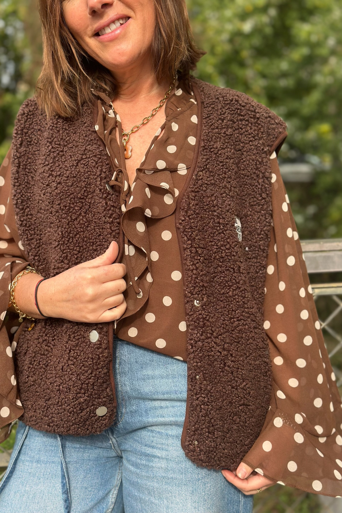 veste sans manches sherpa chocolat 32070 (2)