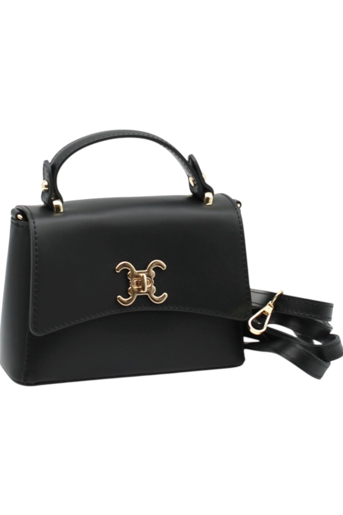 sac vimoda 390405 en cuir noir petit format style logo Celine (1)