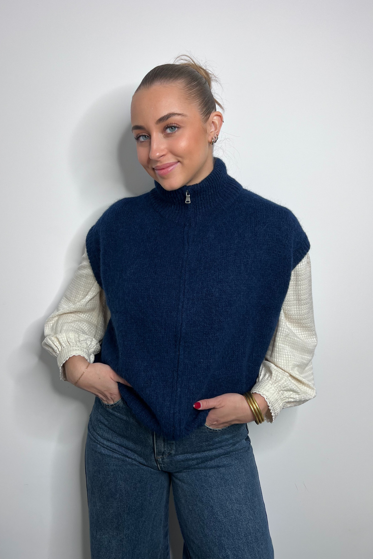 pull sans manches intuition bleu marine profond 672507 (1)