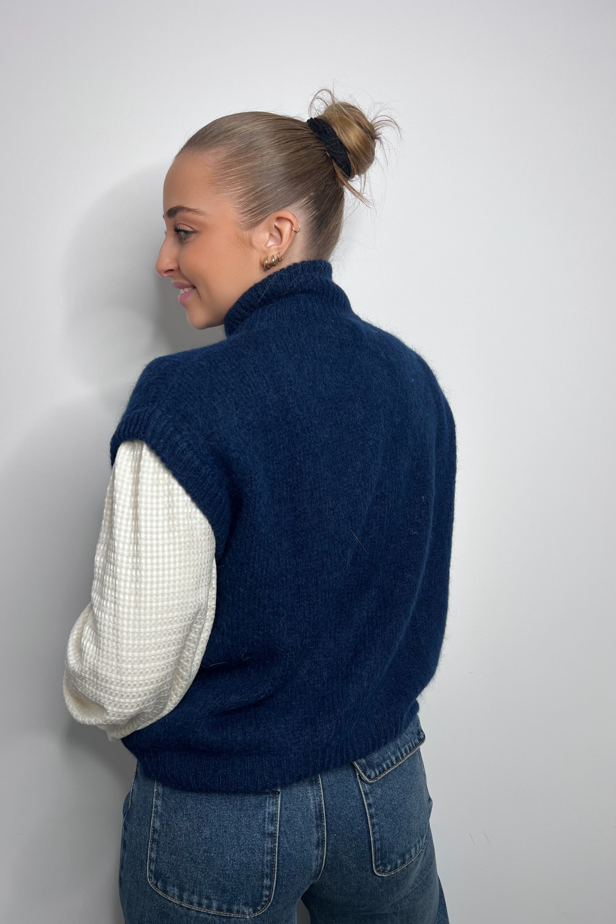 pull sans manches intuition bleu marine profond 672507 (3)