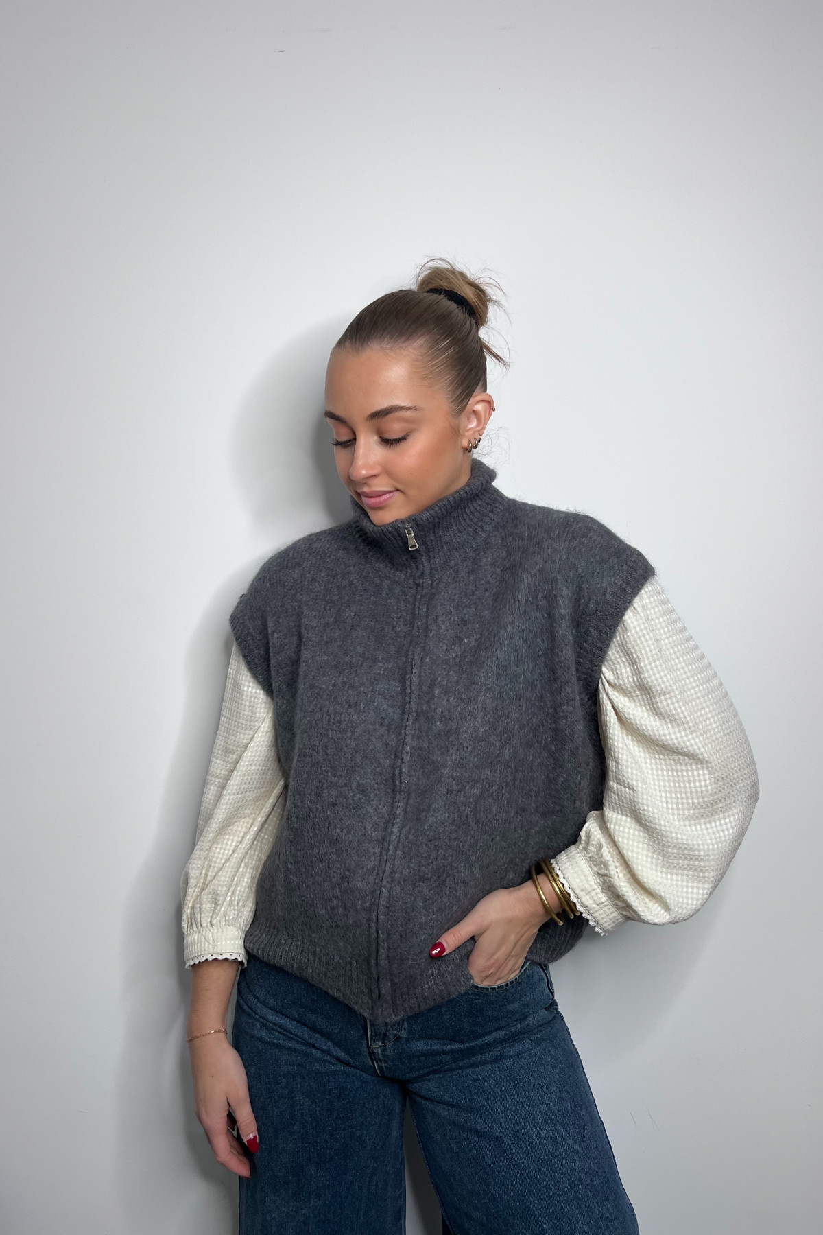 pull sans manches intuition gris 672507 (3)