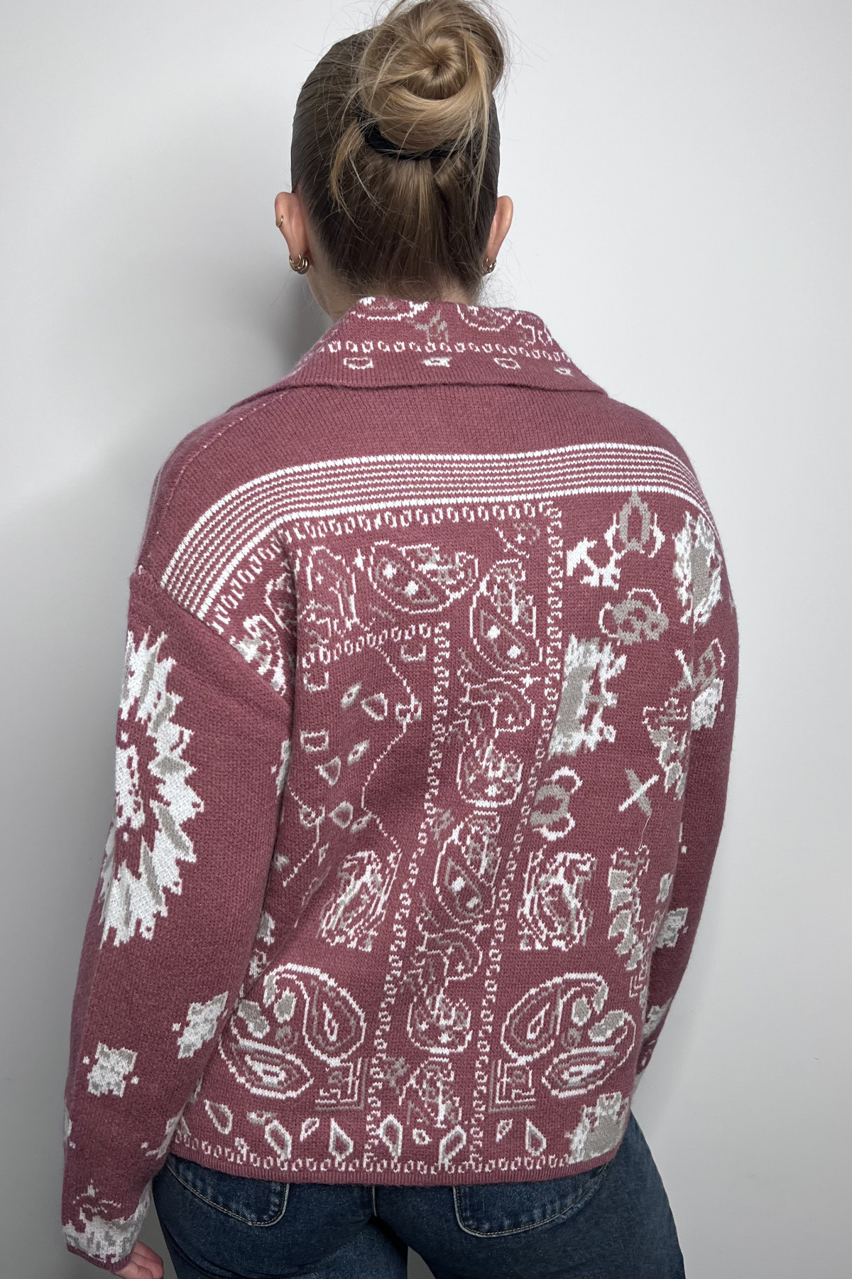 b young gilet en maille épaisse vieux rose BYXMAYLIS CARDIGAN 20819047 (4)