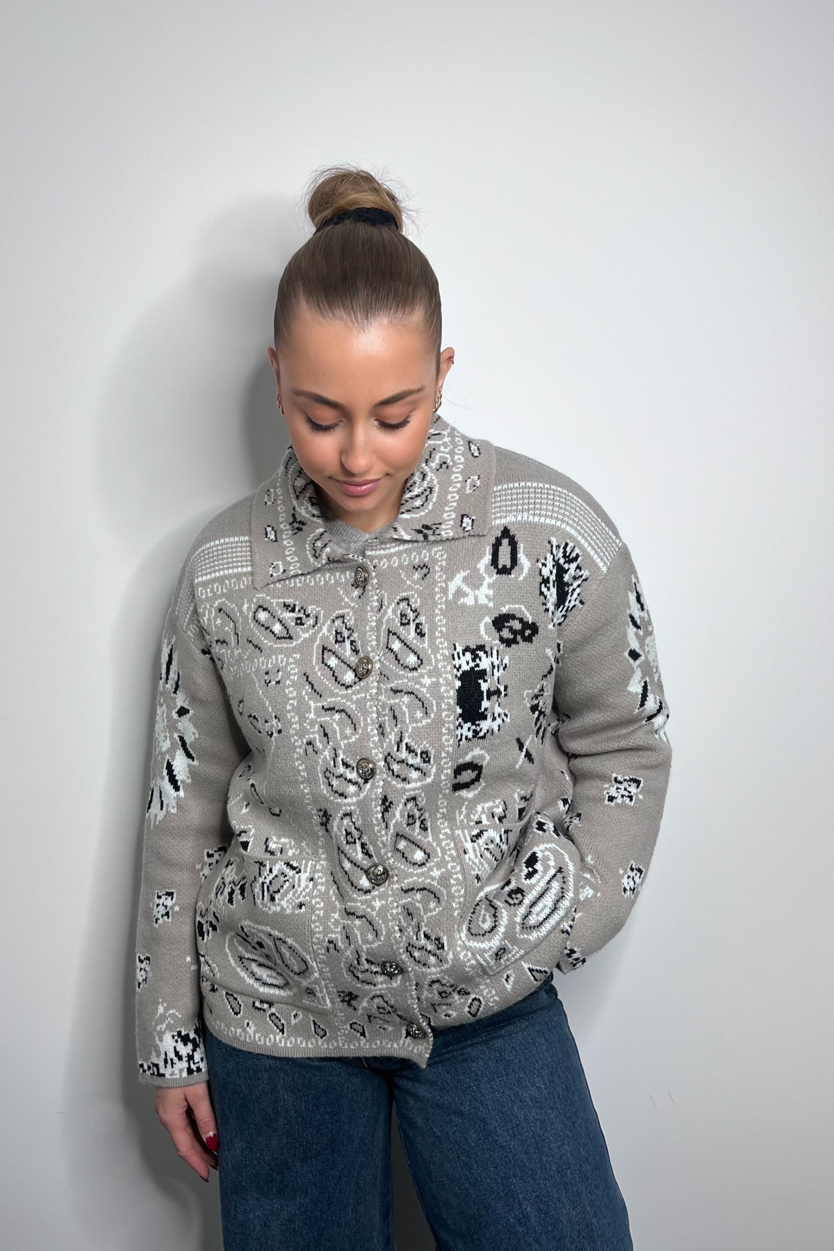 b young gilet en maille épaisse vieux rose BYXMAYLIS CARDIGAN 20819047 (5)