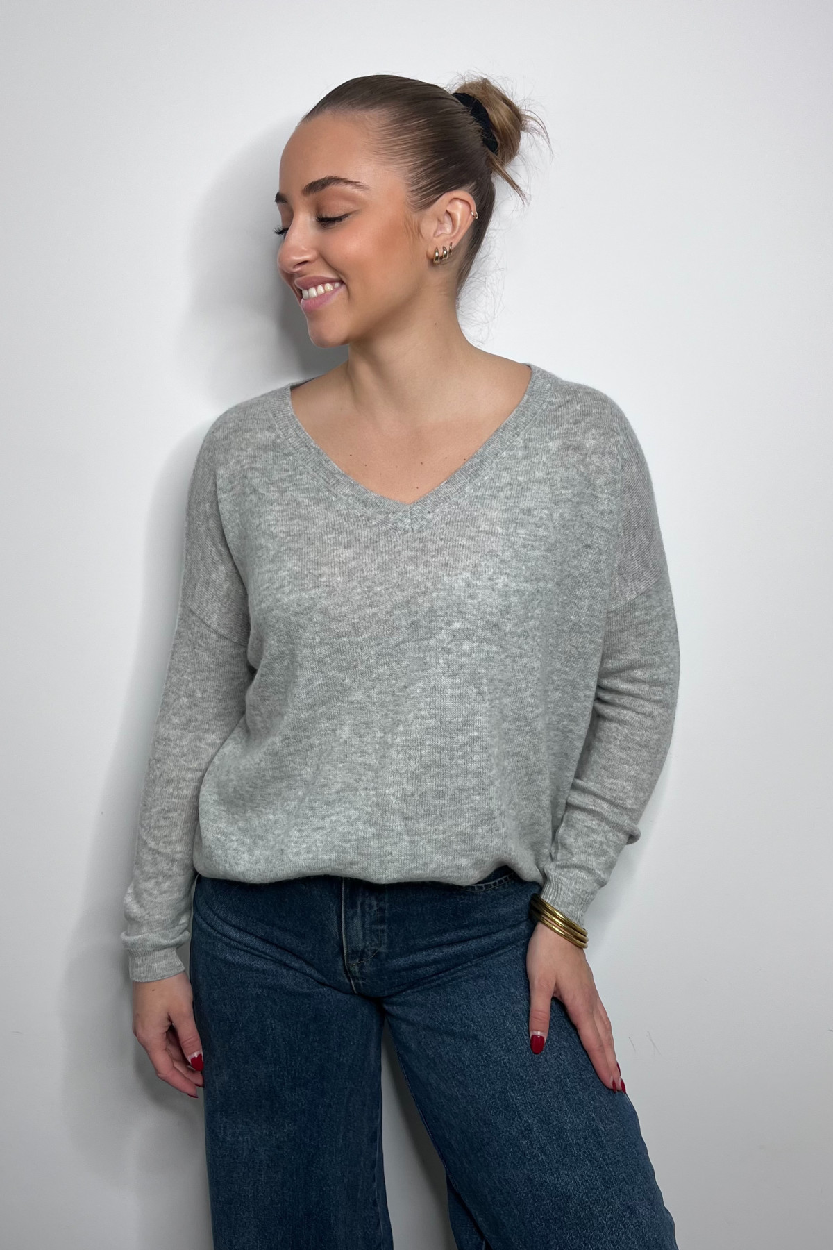 pull en cachemire chummy ultra doux gris clair (1)