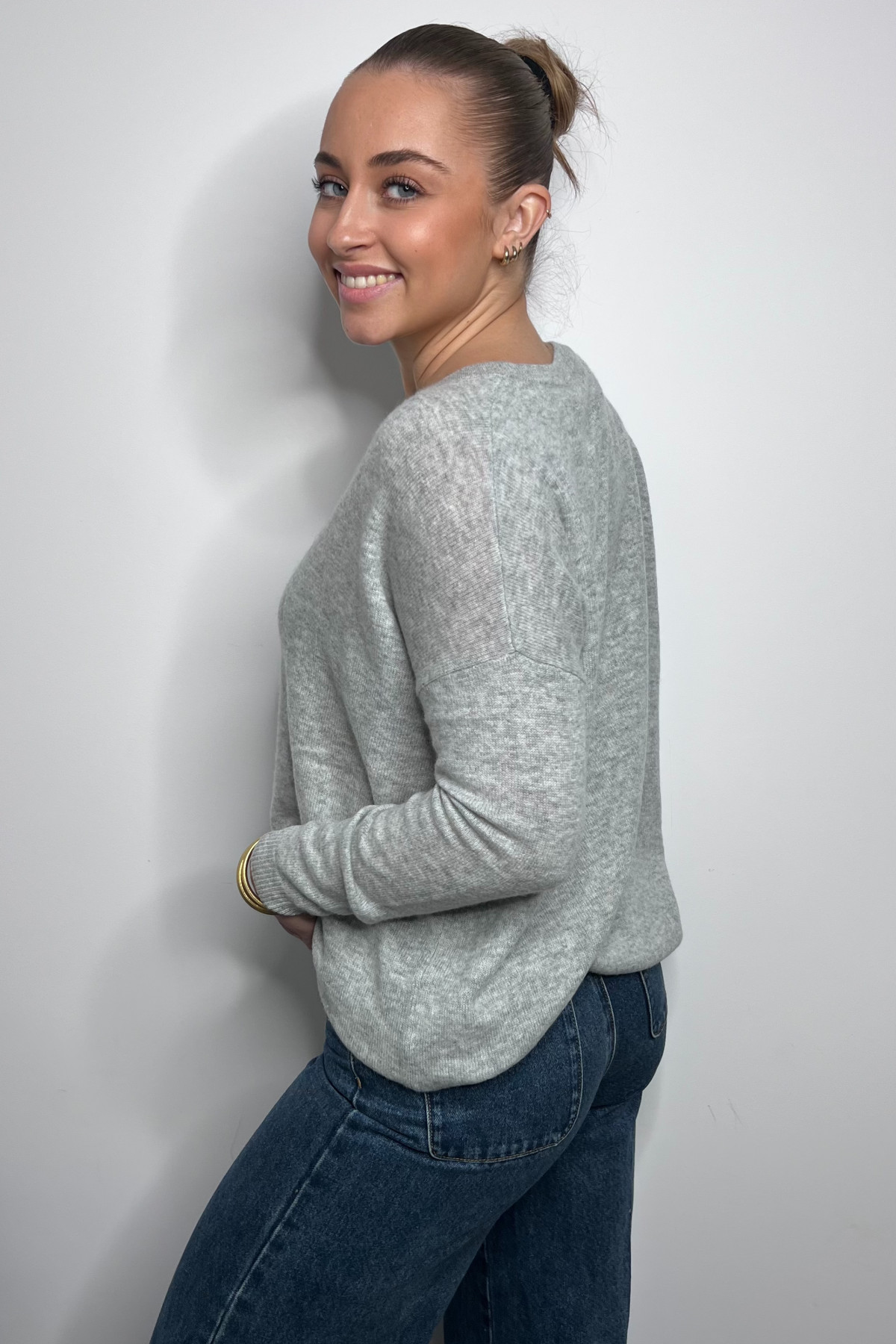 pull en cachemire chummy ultra doux gris clair (2)