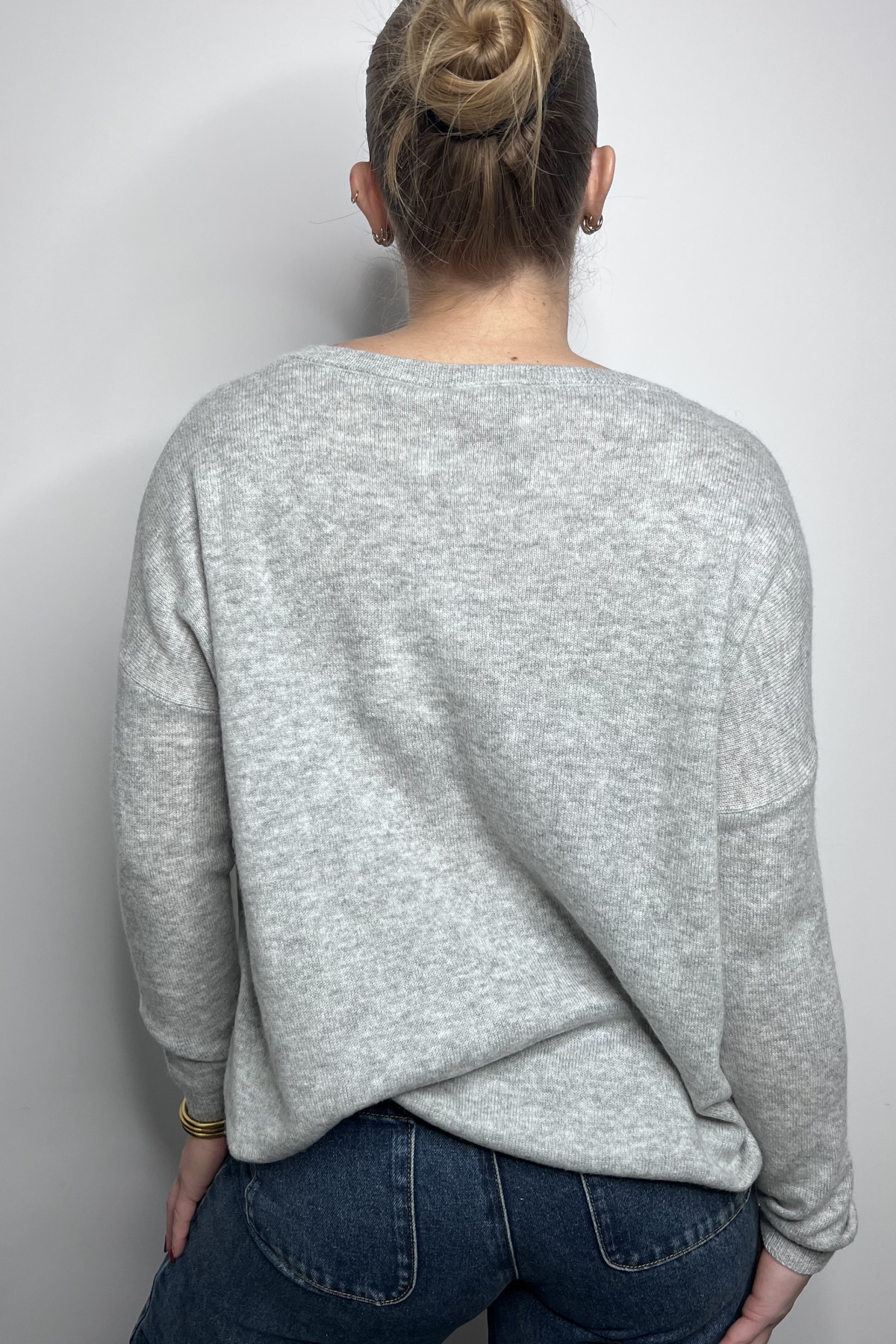 pull en cachemire chummy ultra doux gris clair (4)