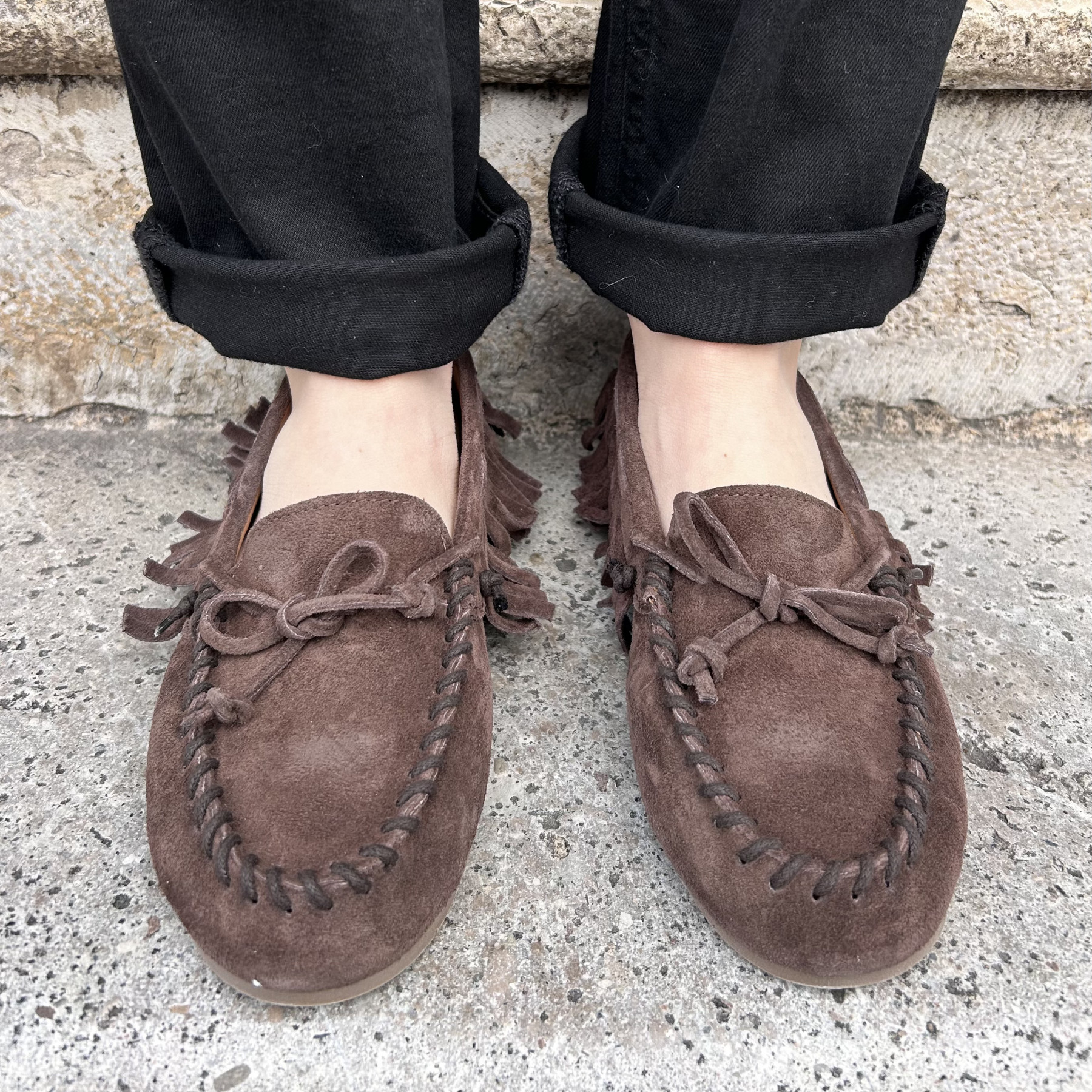 semerdjian mocassins moghomy à franges chocolat (3)