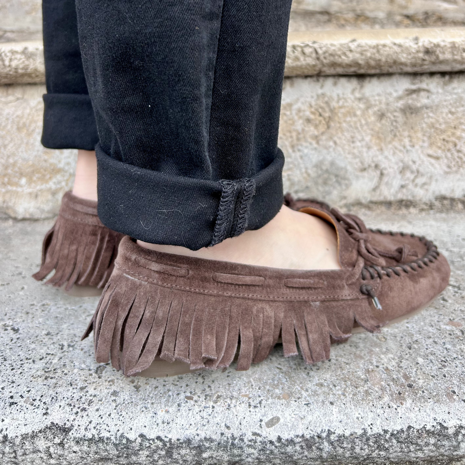 semerdjian mocassins moghomy à franges chocolat (4)