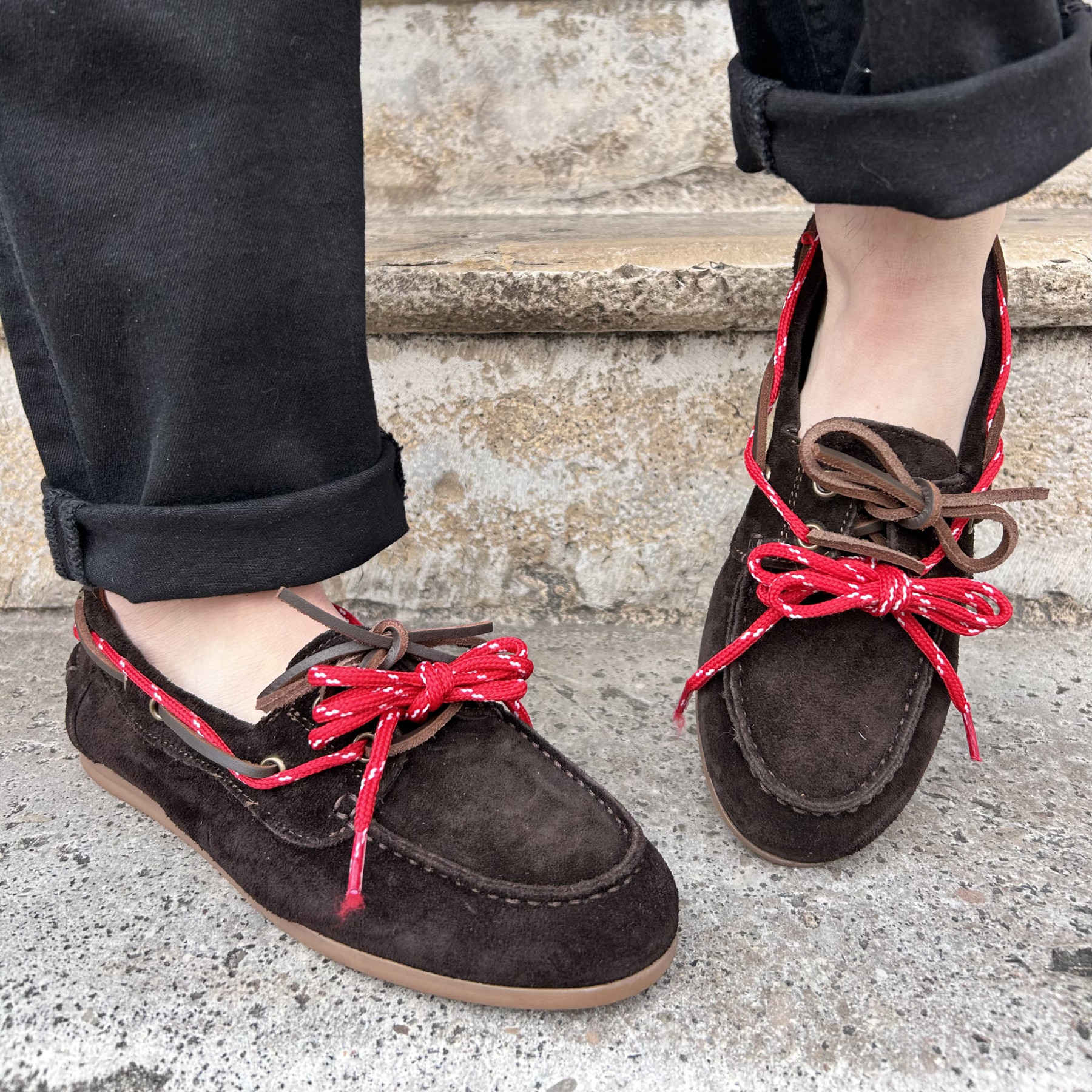 semerdjian mocassins marrons à gros lacets rouges napoli moro (2)