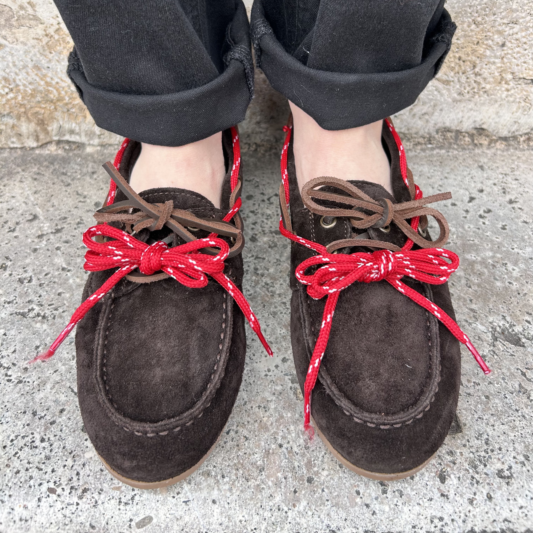 semerdjian mocassins marrons à gros lacets rouges napoli moro (3)