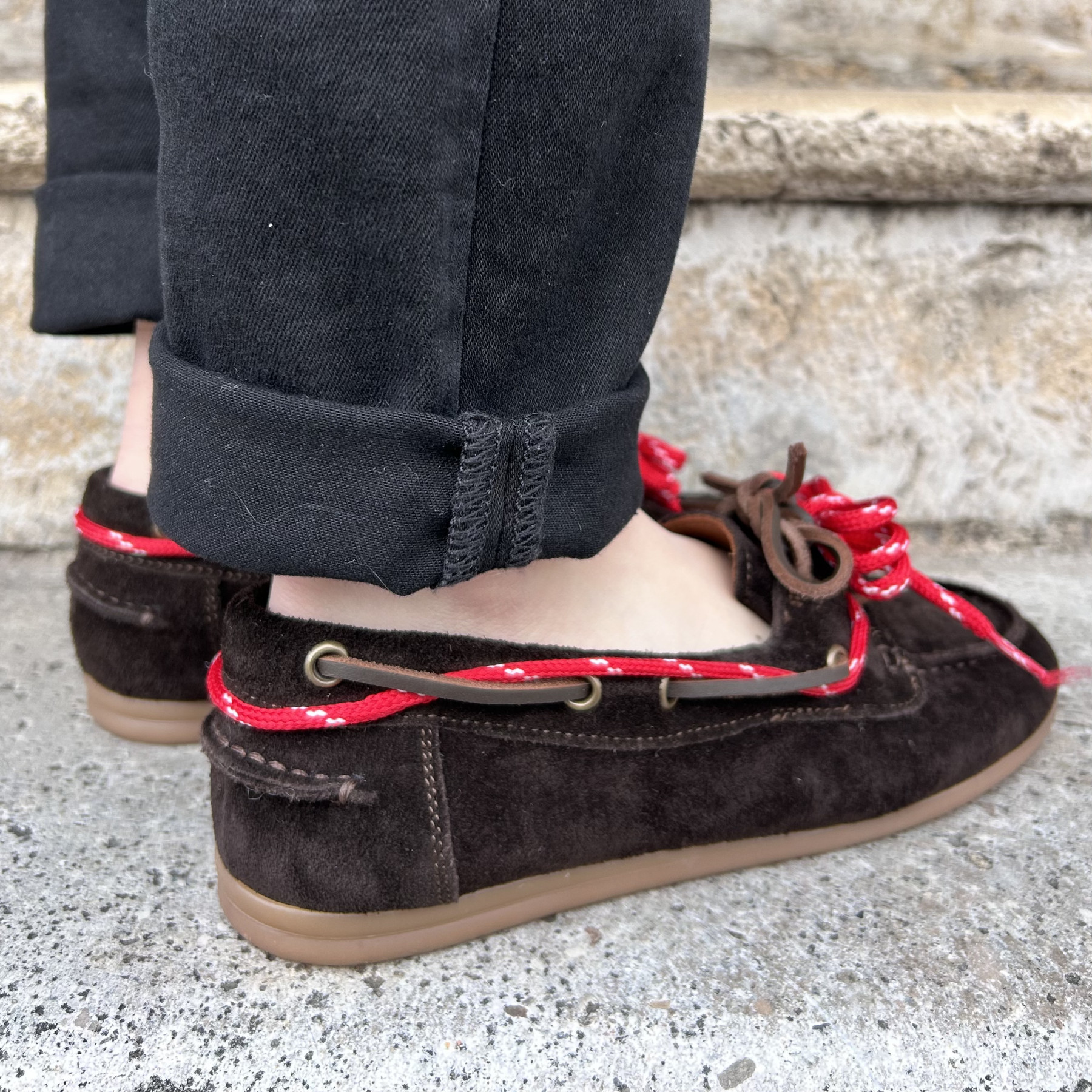 semerdjian mocassins marrons à gros lacets rouges napoli moro (4)