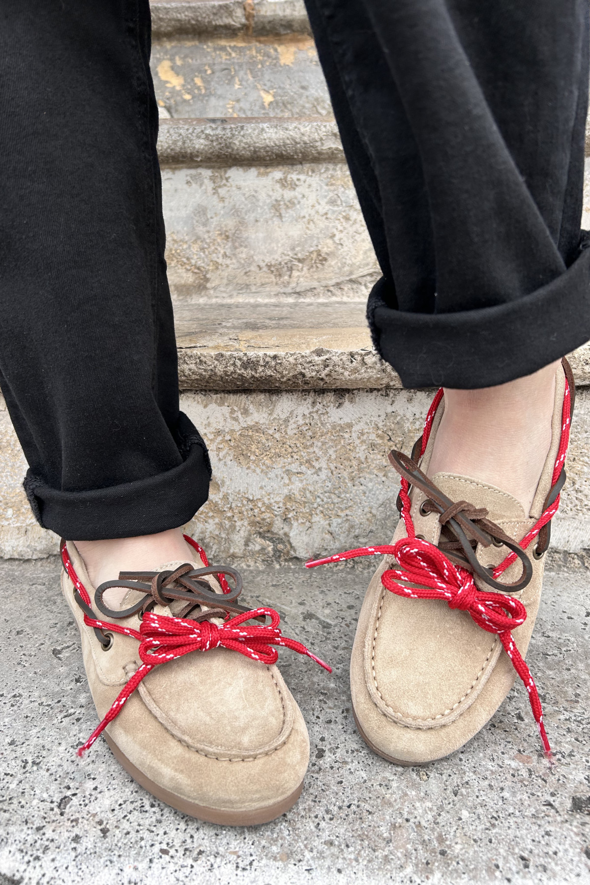 semerdjian mocassins beige à gros lacets marrons (1)