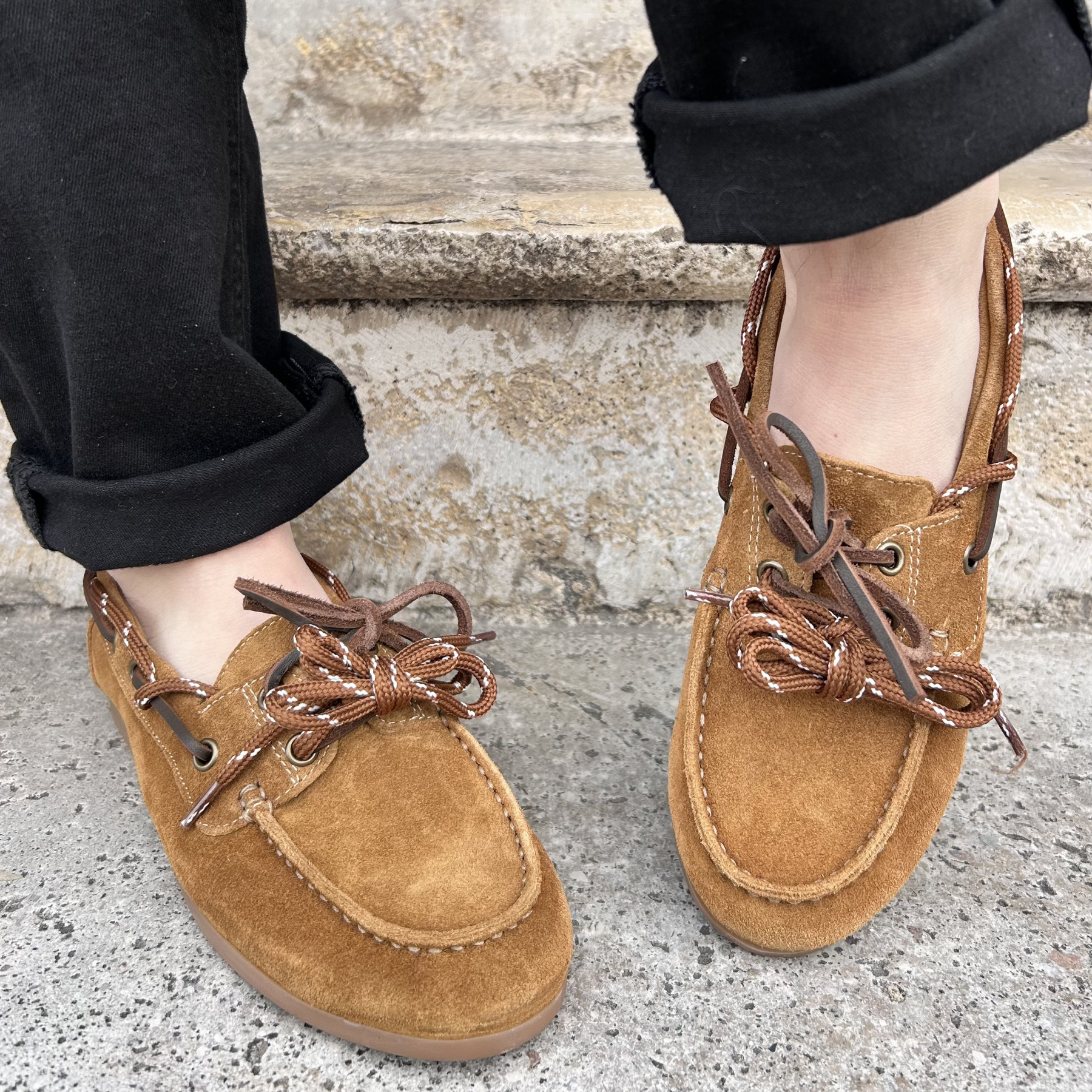 mocassins semerdjian camel à gros lacets marrons (2)