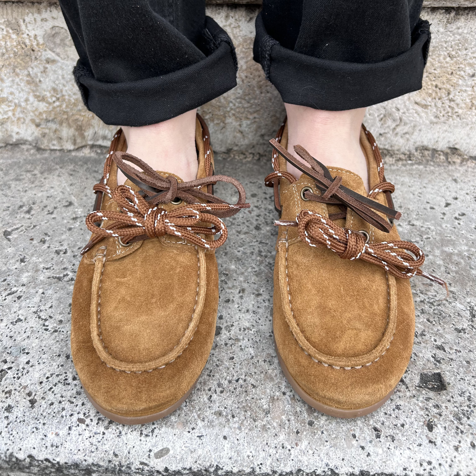 mocassins semerdjian camel à gros lacets marrons (3)