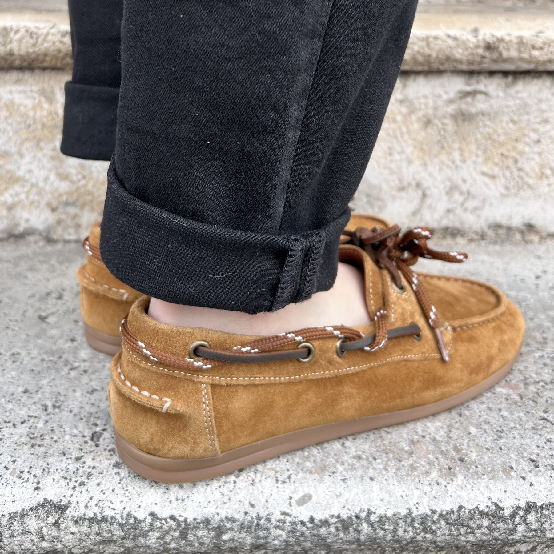 mocassins semerdjian camel à gros lacets marrons (5)