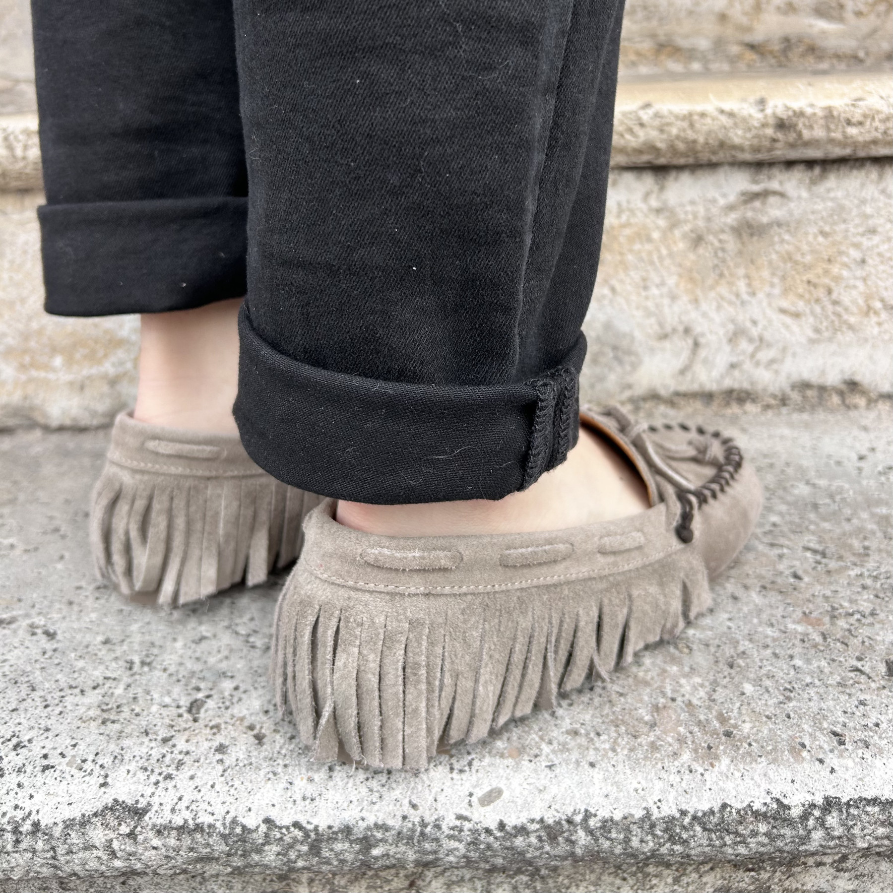 semerdjian mocassins mud à franges taupe (4)