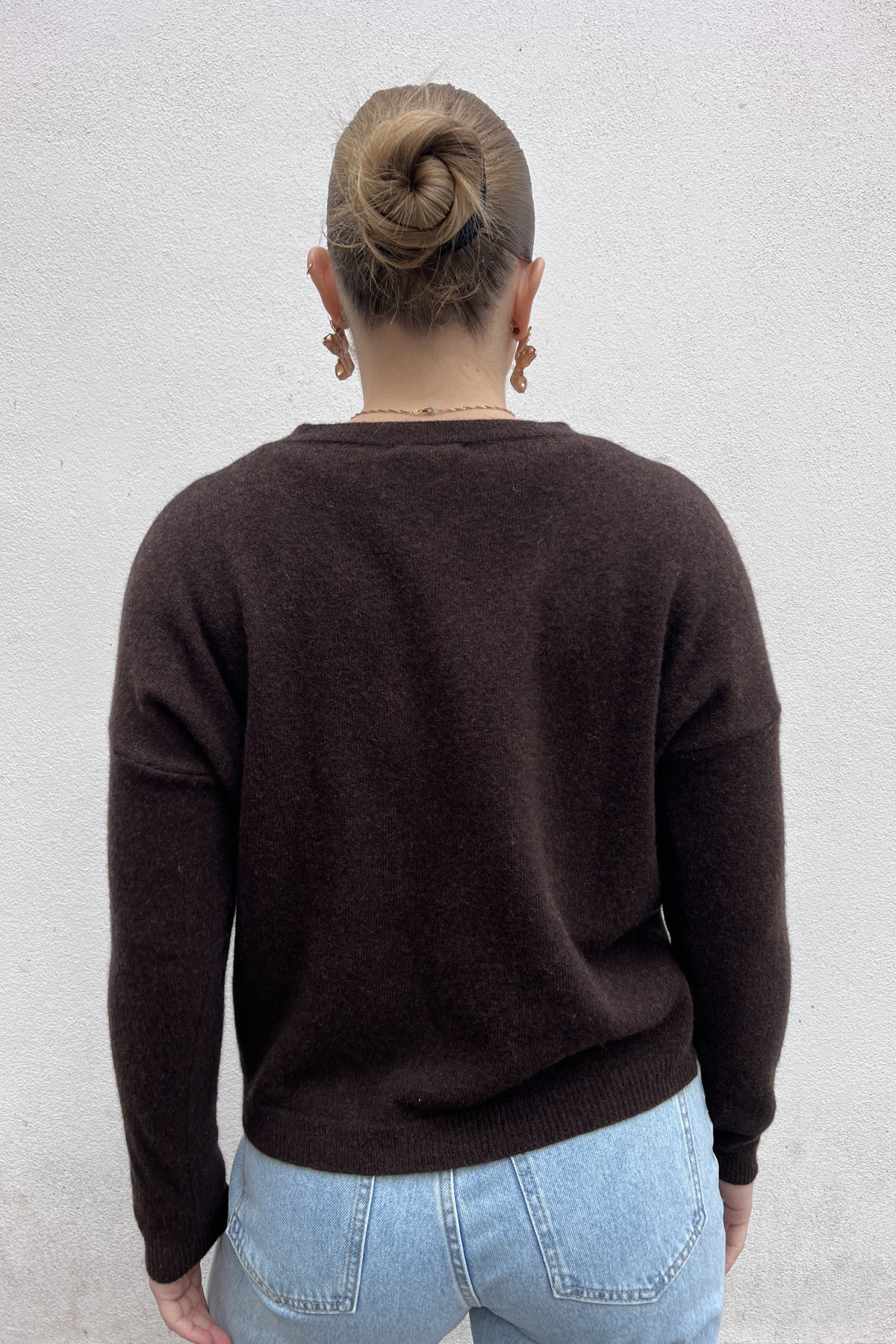 chummy pull fin en cachemire marron chocolat (4)