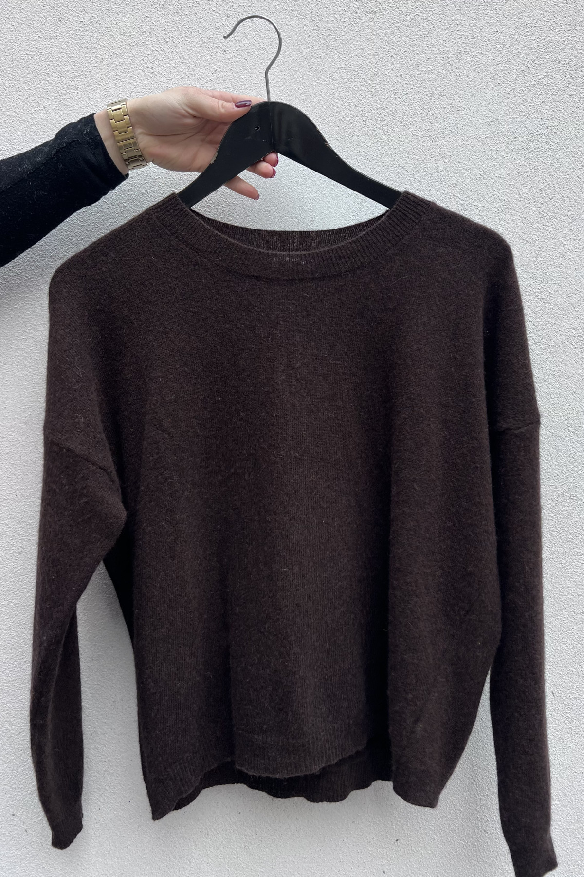 chummy pull fin en cachemire marron chocolat (5)