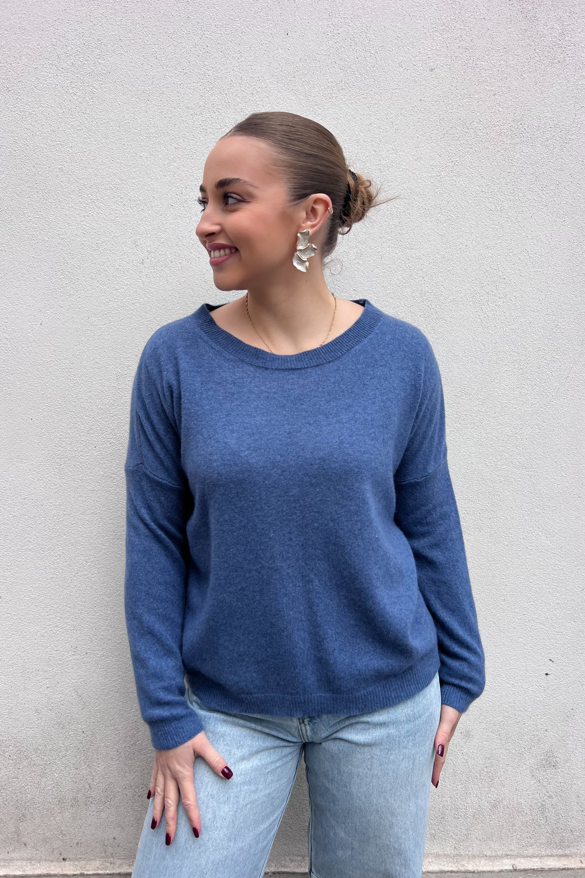 chummy pull fin en cachemire bleu (2)