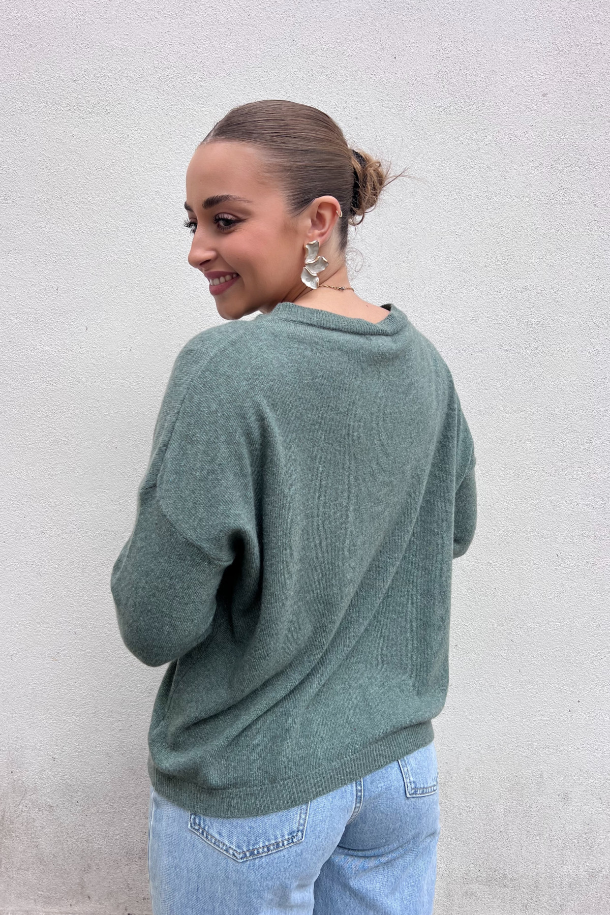 chummy pull fin en cachemire vert (3)