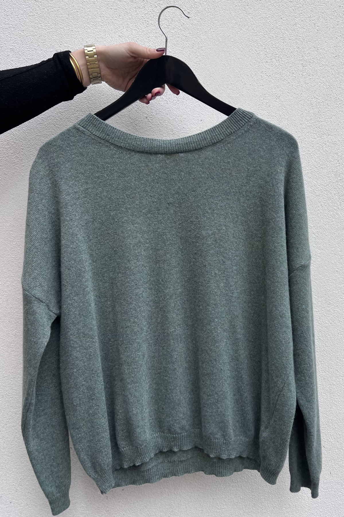 chummy pull fin en cachemire vert (5)