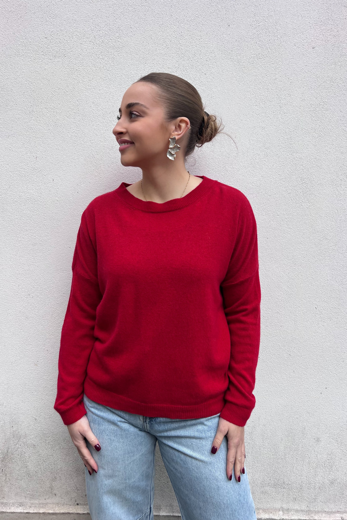 chummy pull fin en cachemire rouge (1)