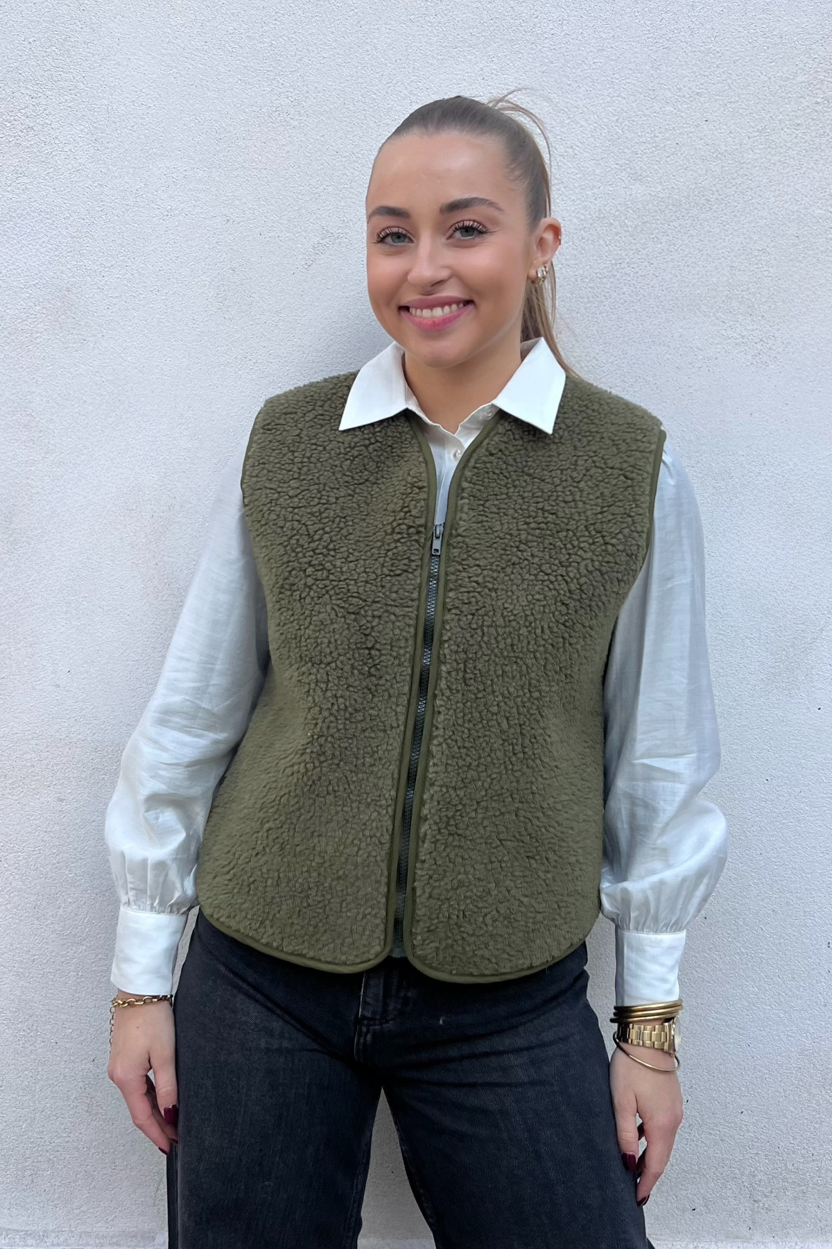 gilet sans manches style sherpa zippé 6210 orsetto  (2)