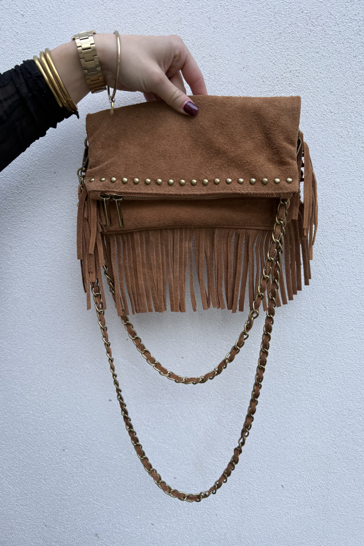 chummy pochette louisa à franges couleur camel 087 (2)