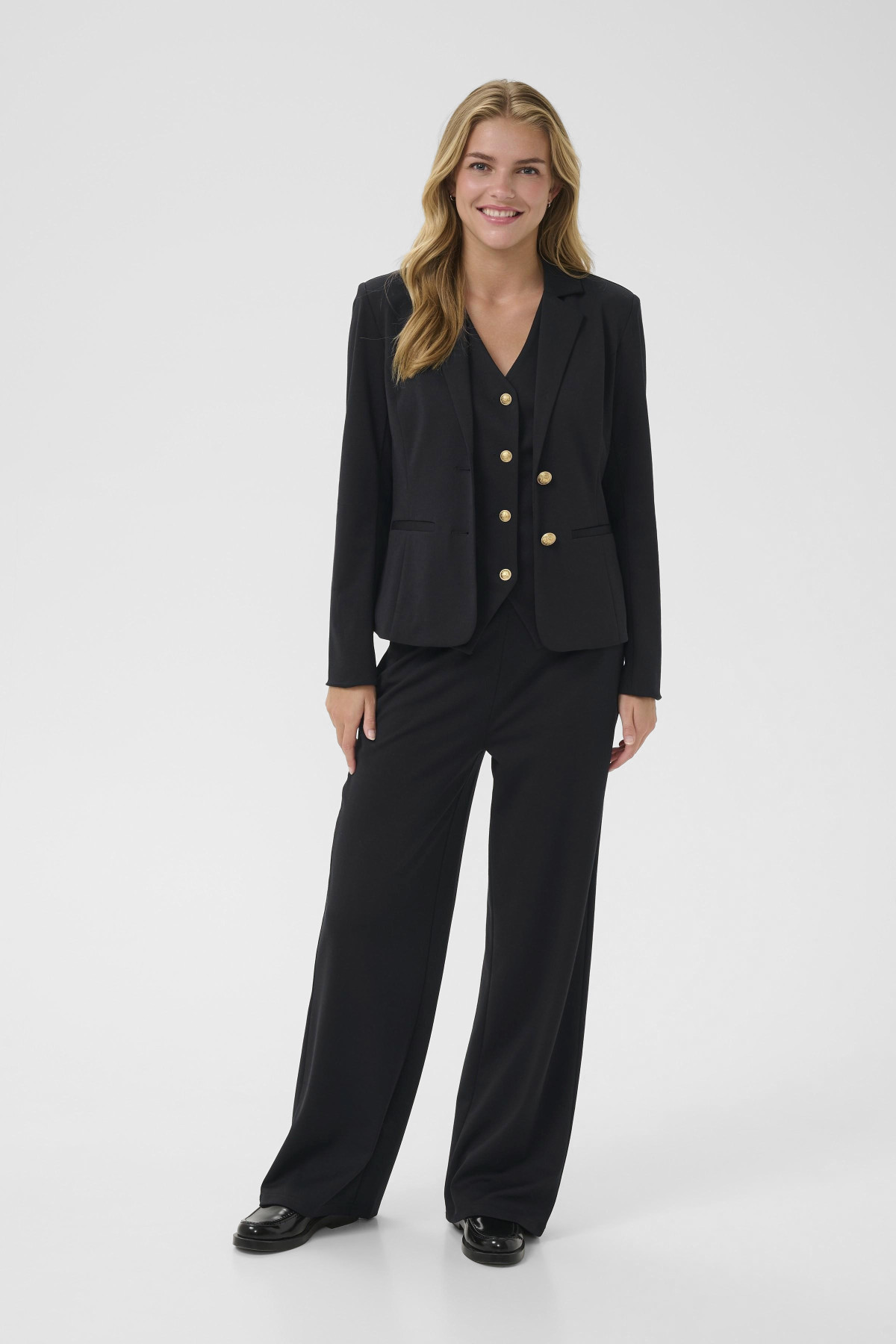 Veste blazer anett  noir cream 10610119 (4)