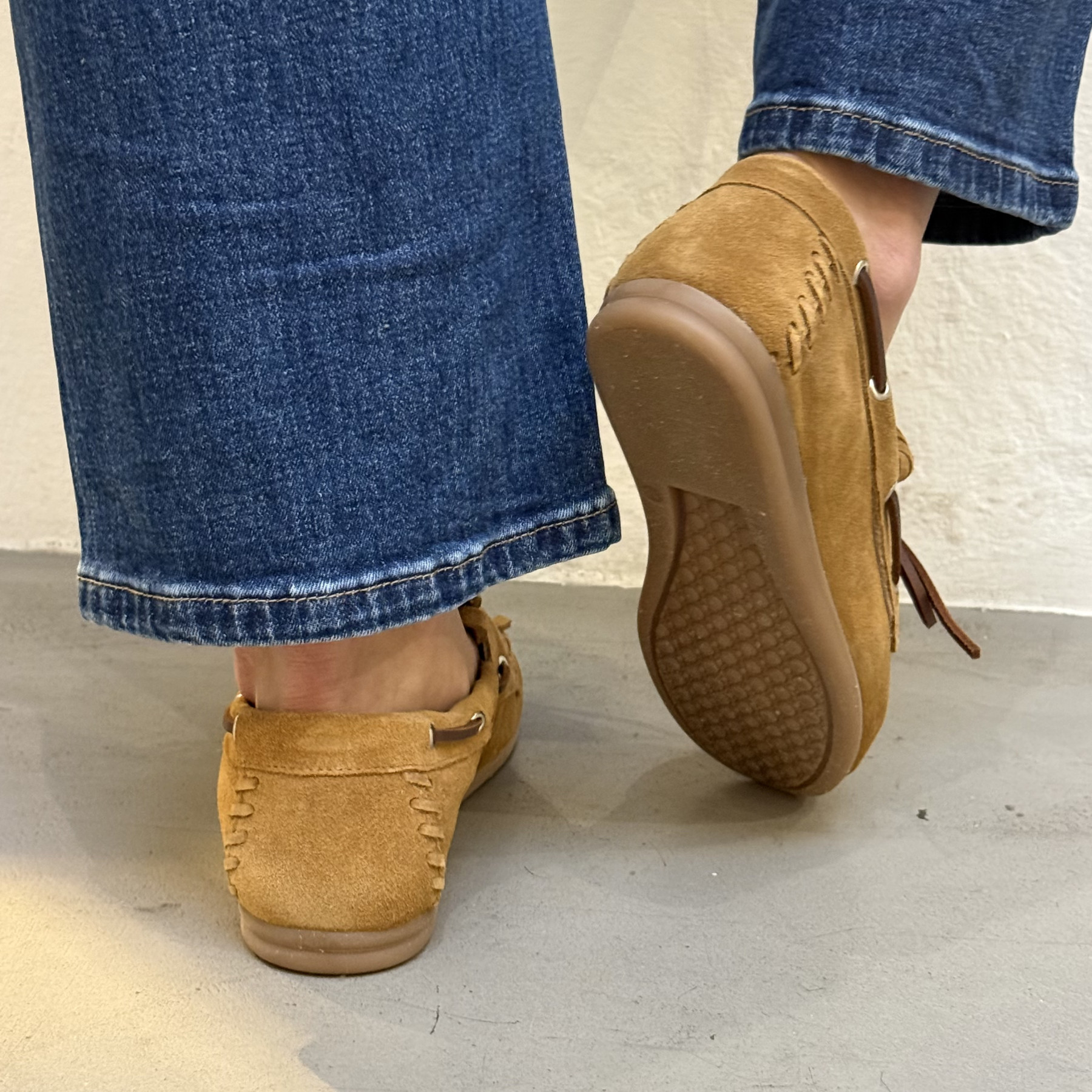 pavement mocassins magda à franges camel (3)