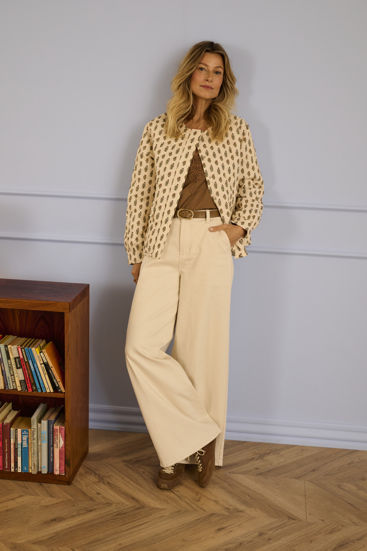 cream veste matelassée à motifs floraux 10614669 (3)