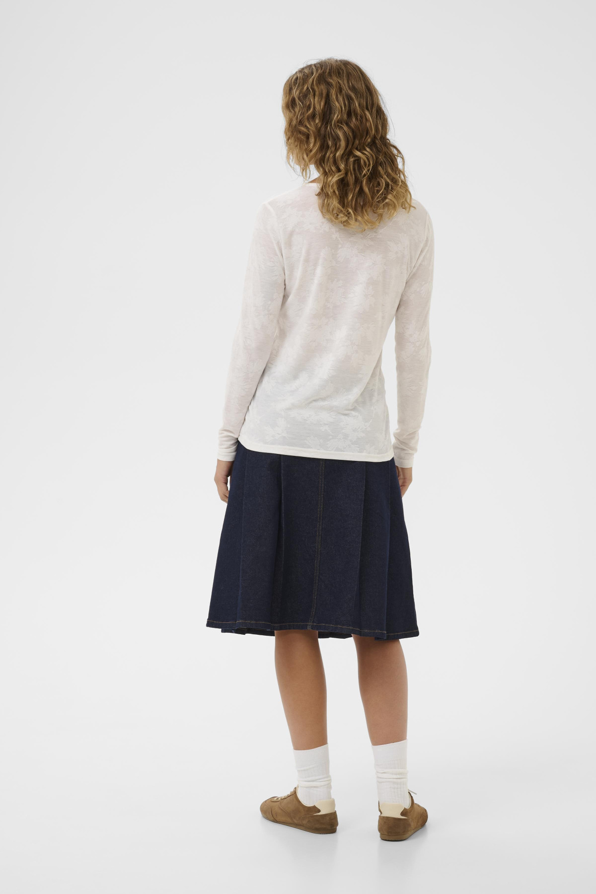 tshirt cream à motifs floraux en relief 10614612 (3)