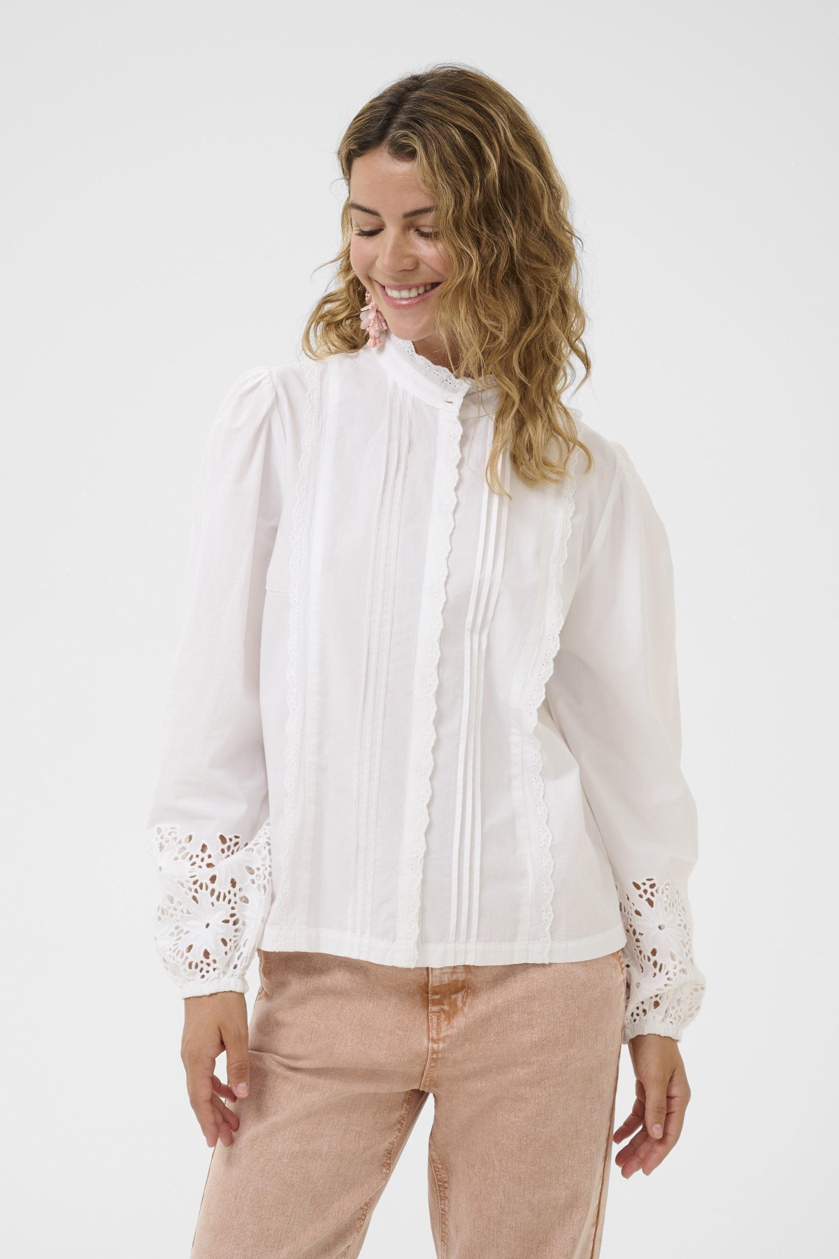 cream blouse chloe à dentelle 10614686 (4)