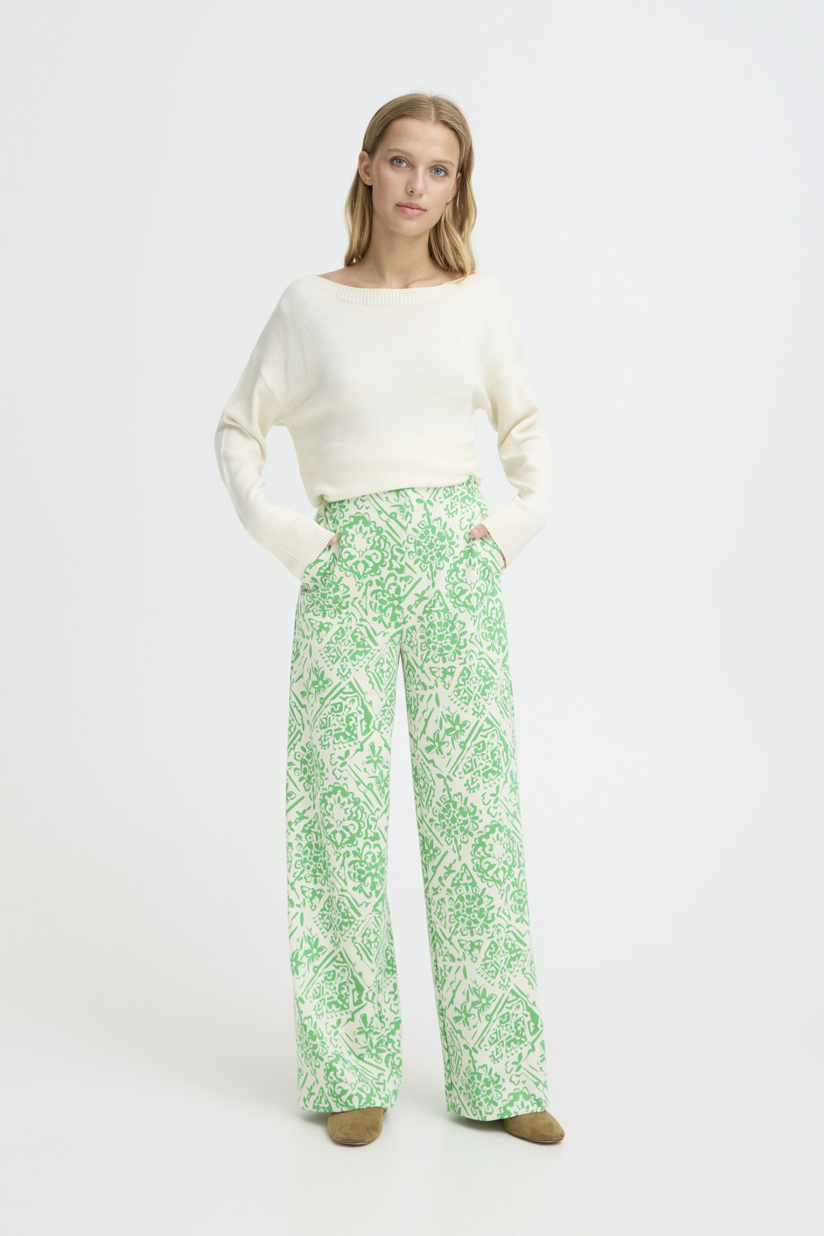 IHKATE PRINT PA38 PANTALON A MOTIFS VERTS 20125222 (1)